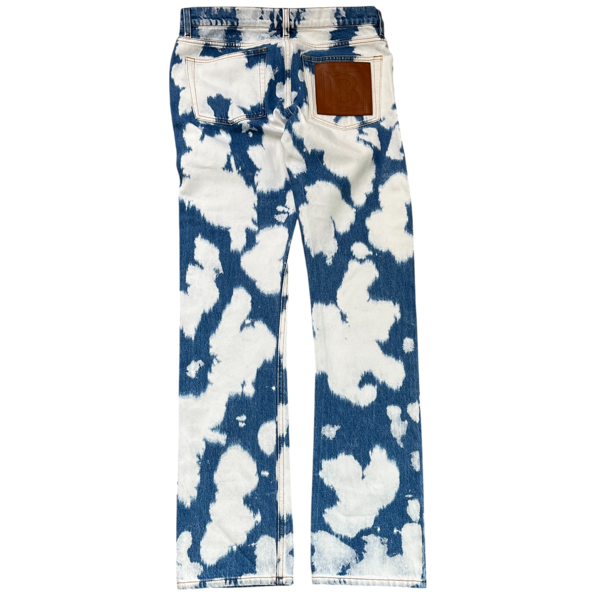 Men's Plaque Logo Tie Dye Jeans Blue Size IT 48 / UK 32