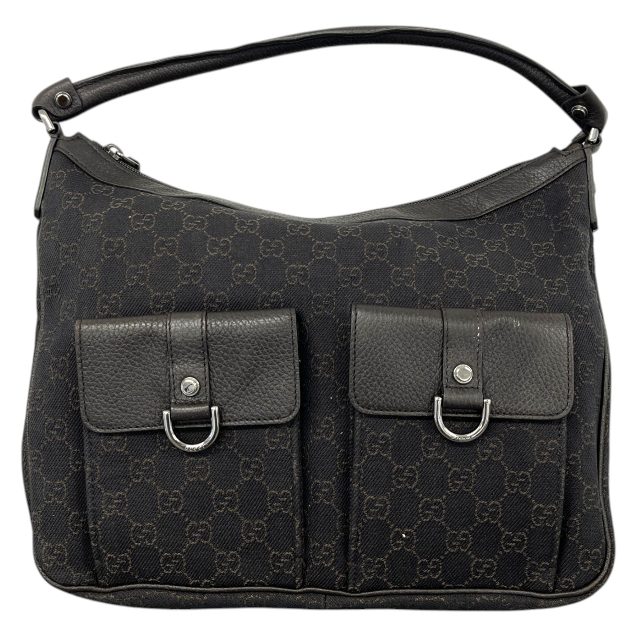 Women's Gg Canvas Abbey Pocket Handbag Black
