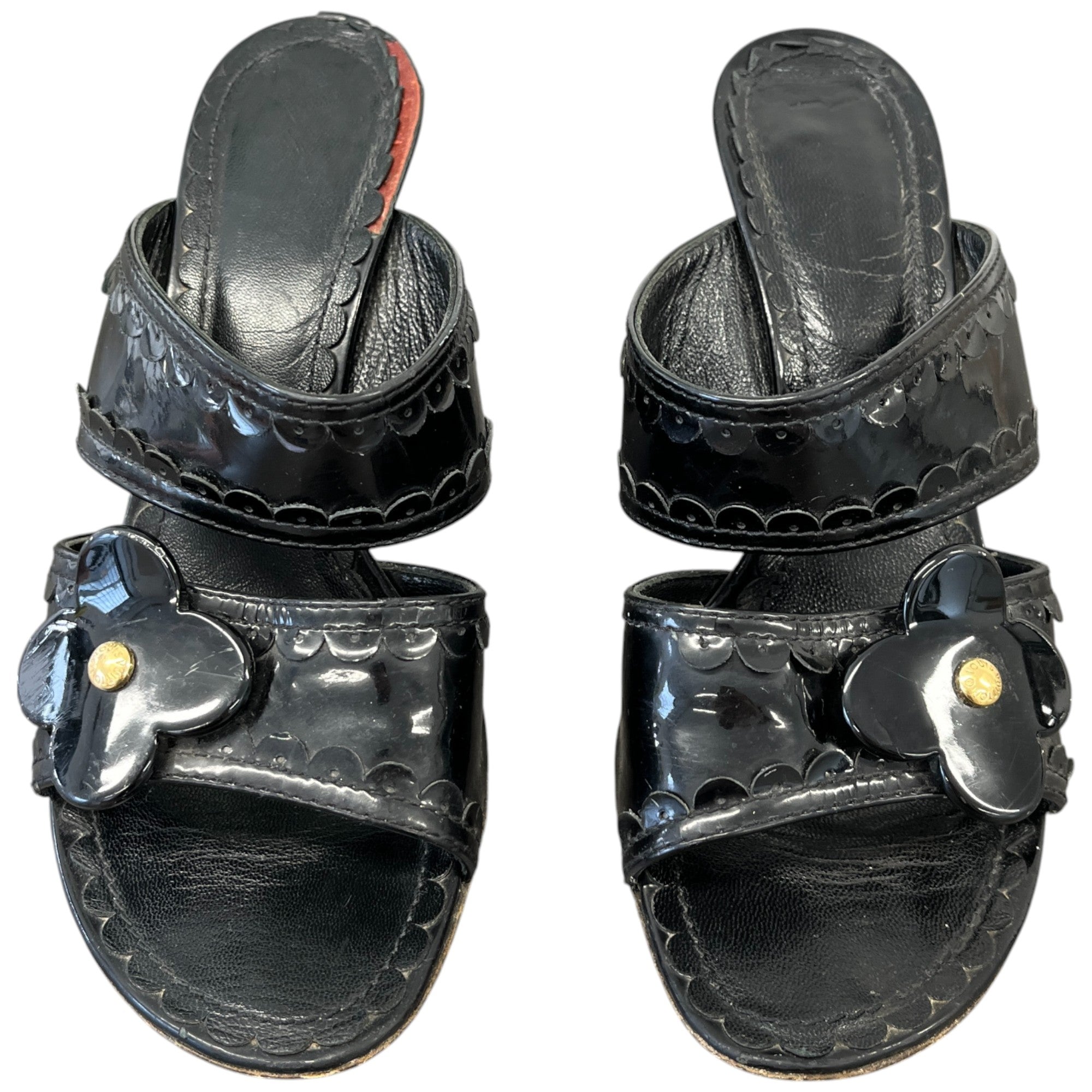 Women's Flower Logo Heels Black Size EU 38 / UK 5