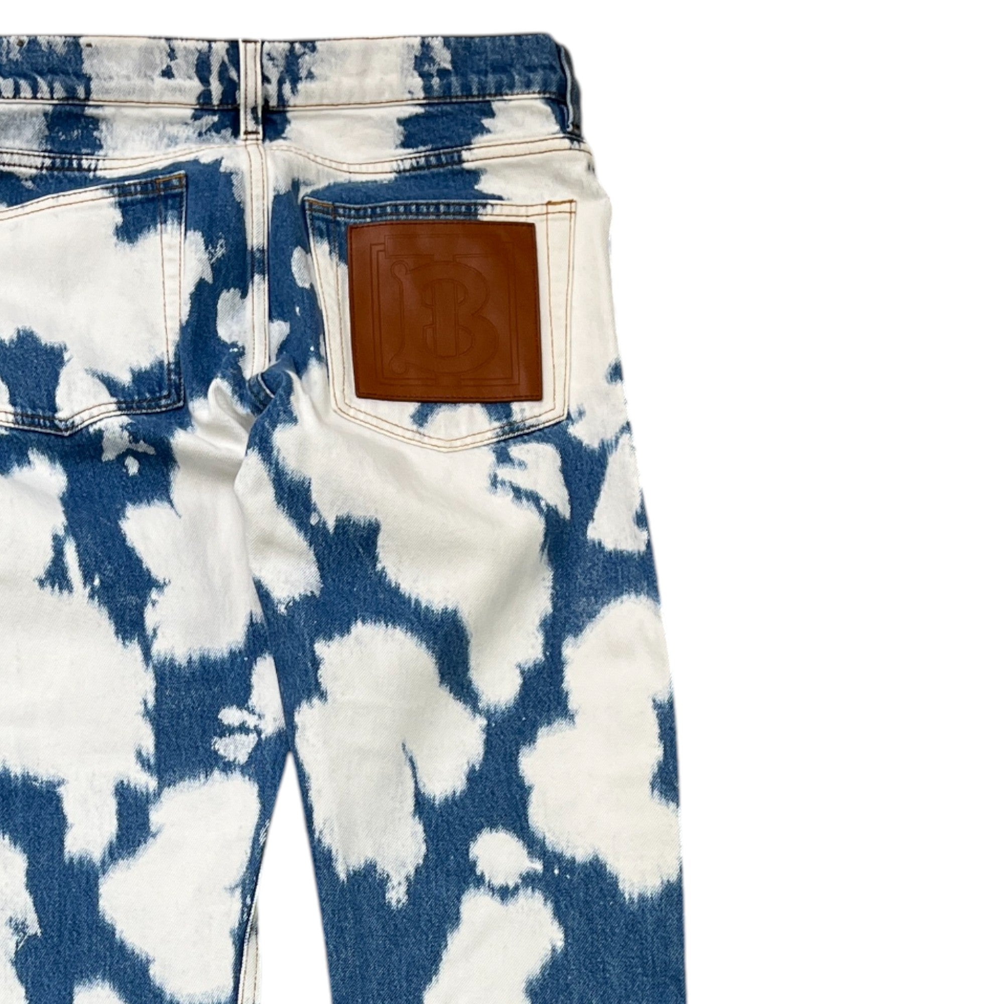 Men's Plaque Logo Tie Dye Jeans Blue Size IT 48 / UK 32