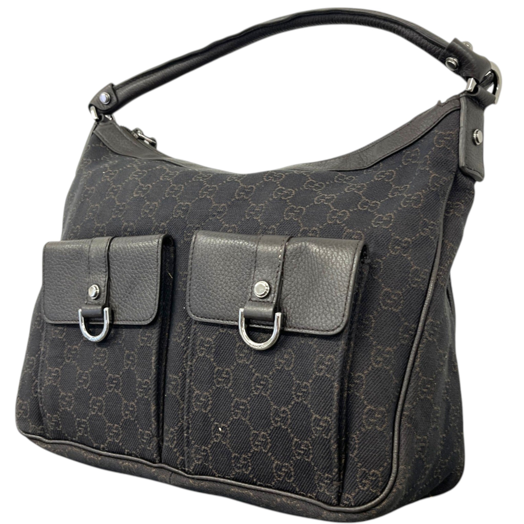 Women's Gg Canvas Abbey Pocket Handbag Black