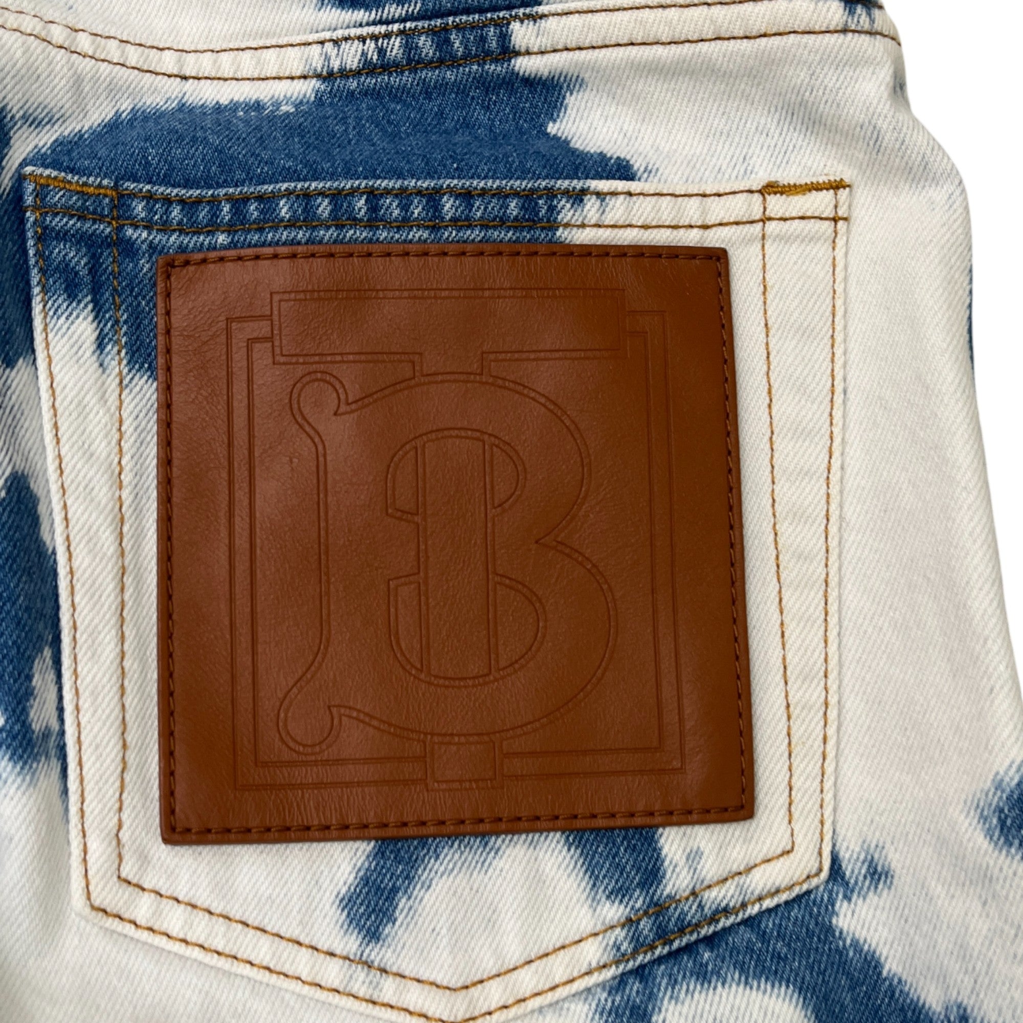 Men's Plaque Logo Tie Dye Jeans Blue Size IT 48 / UK 32