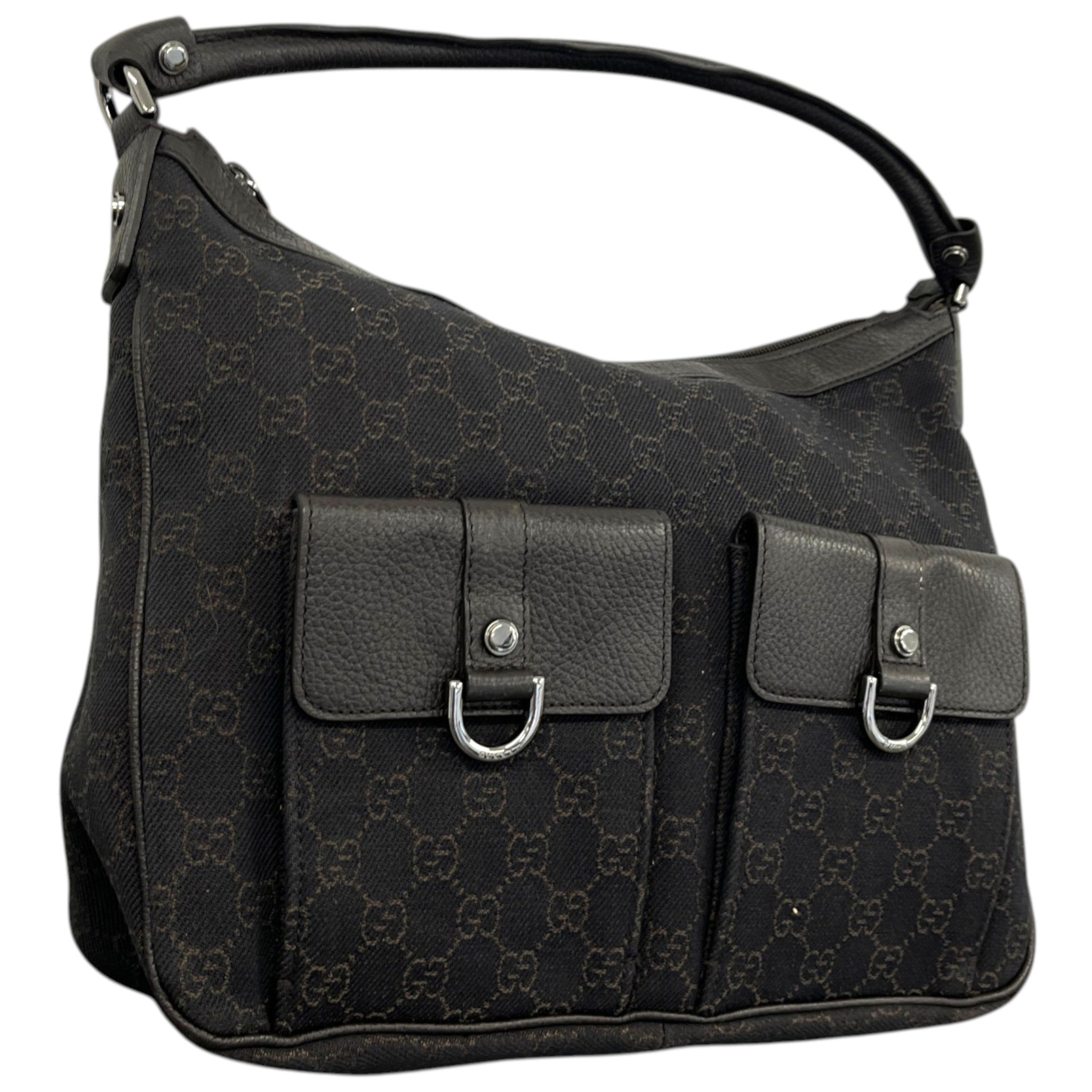 Women's Gg Canvas Abbey Pocket Handbag Black