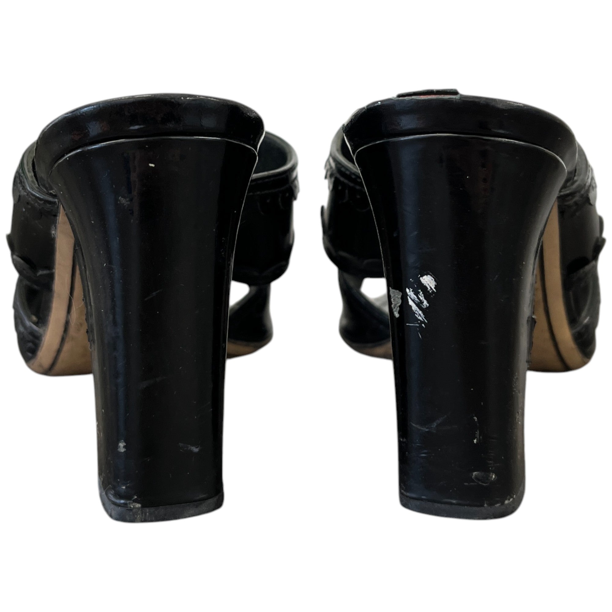 Women's Flower Logo Heels Black Size EU 38 / UK 5