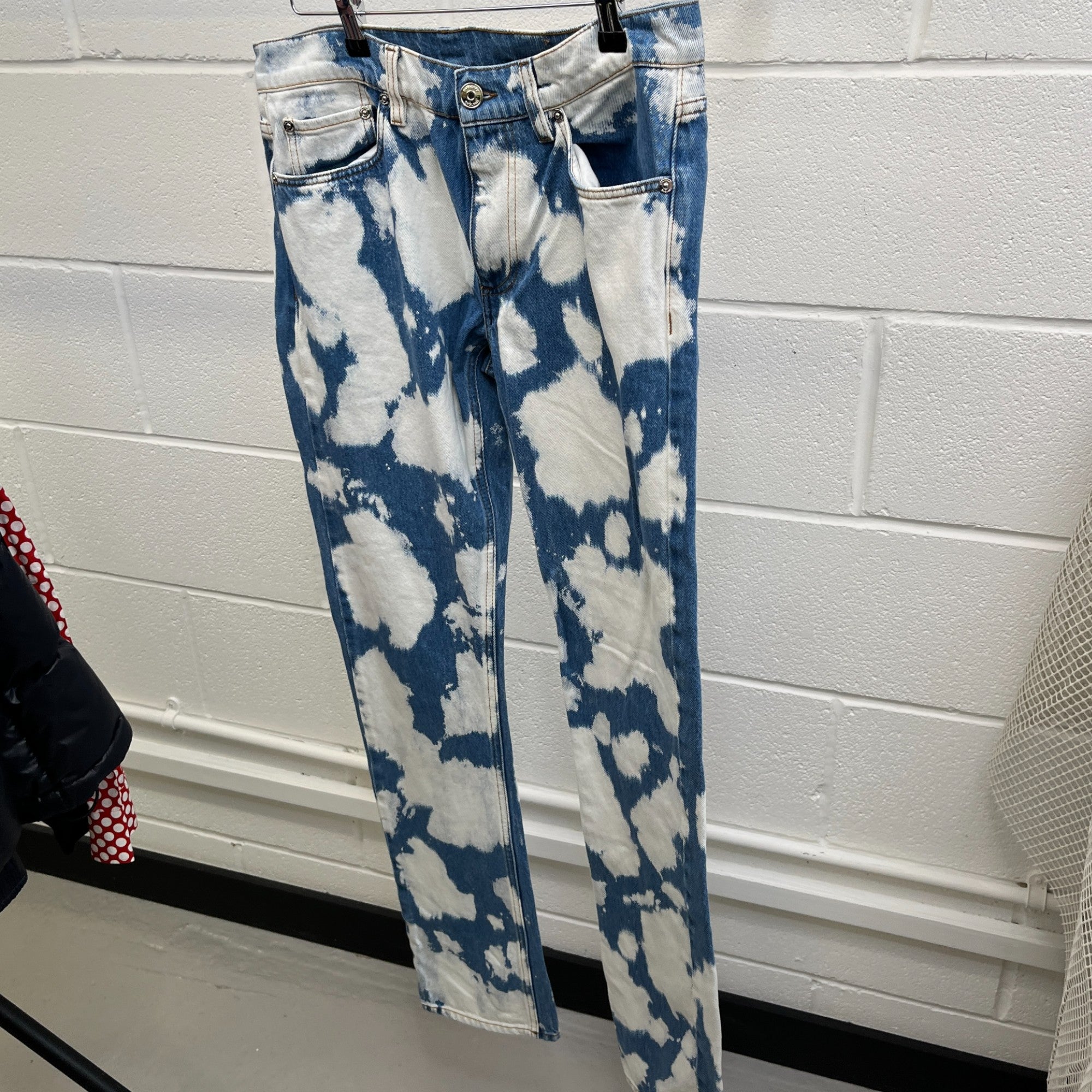 Men's Plaque Logo Tie Dye Jeans Blue Size IT 48 / UK 32