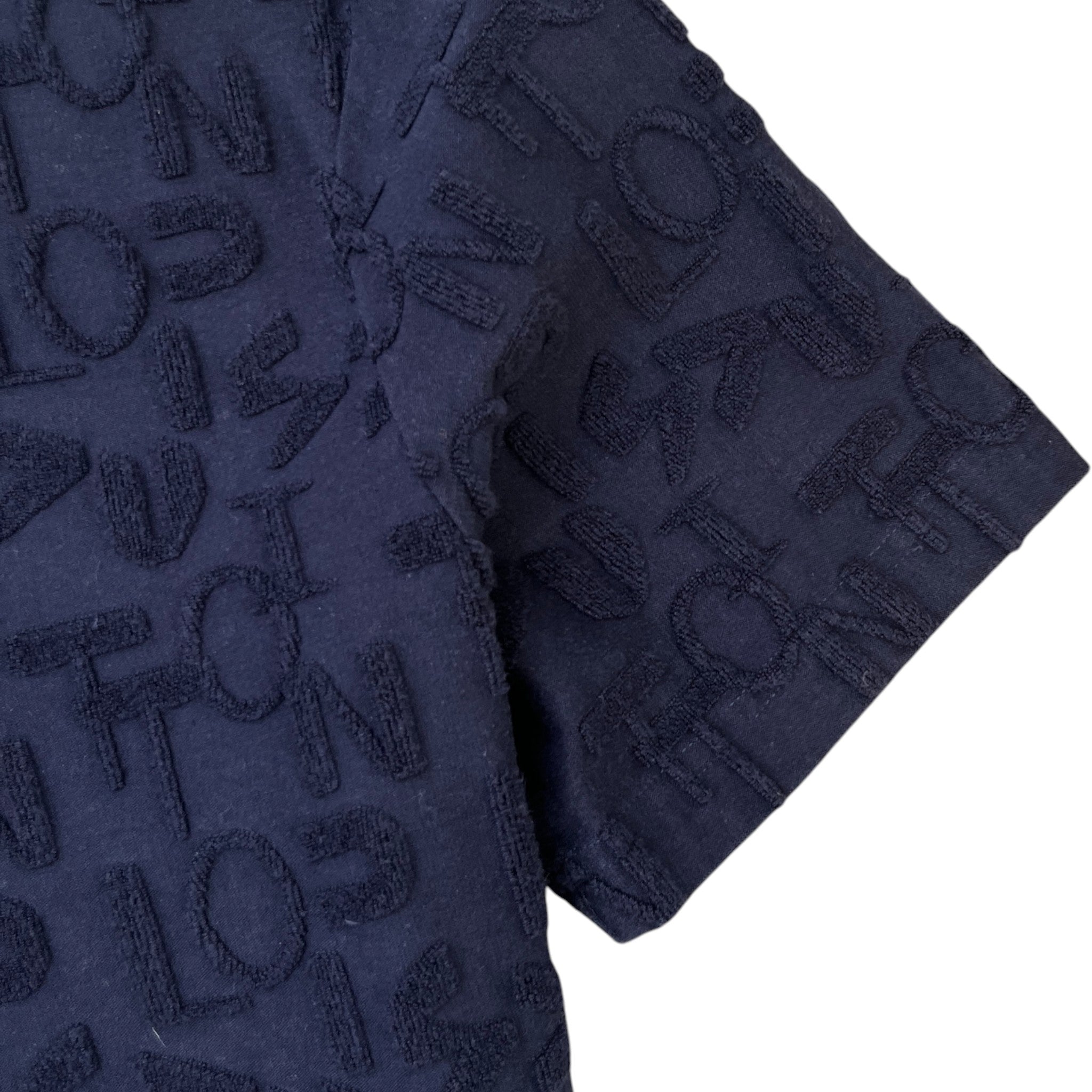 Men's Monogram Quarter Zip Polo Shirt Navy Size M