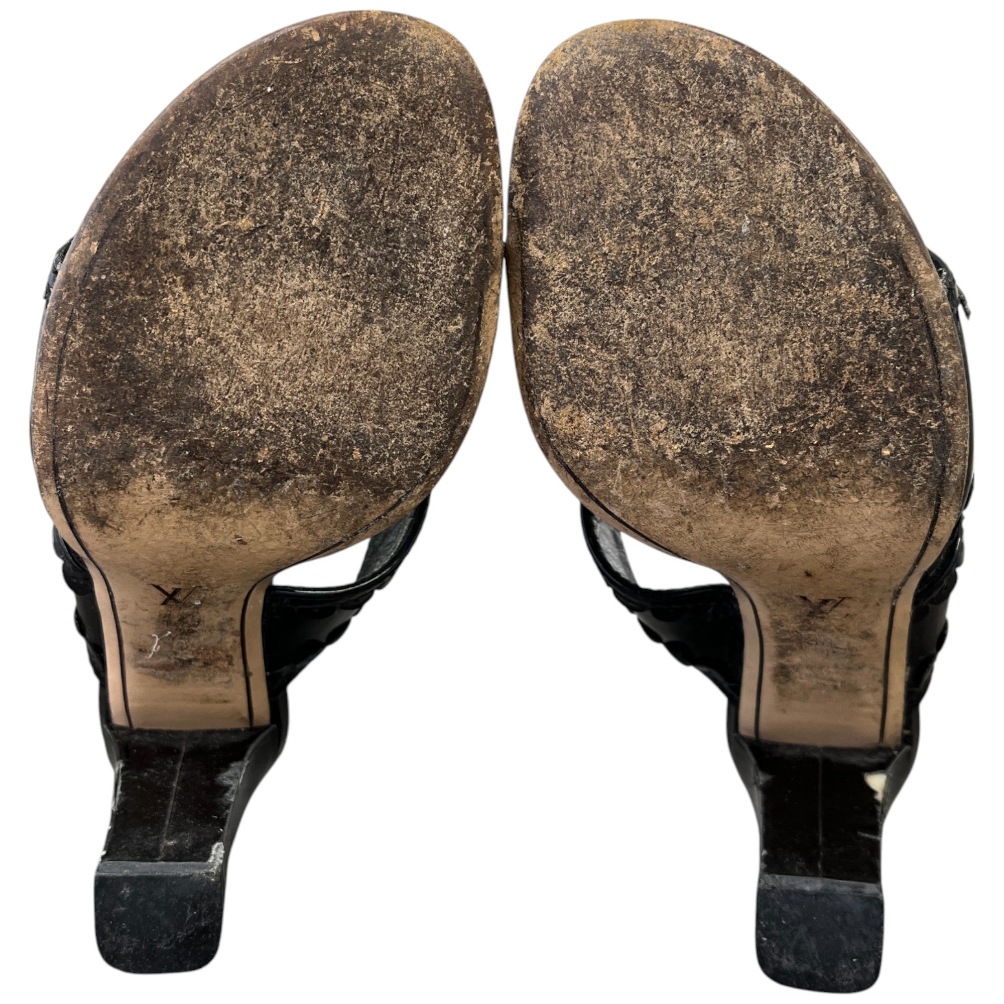 Women's Flower Logo Heels Black Size EU 38 / UK 5