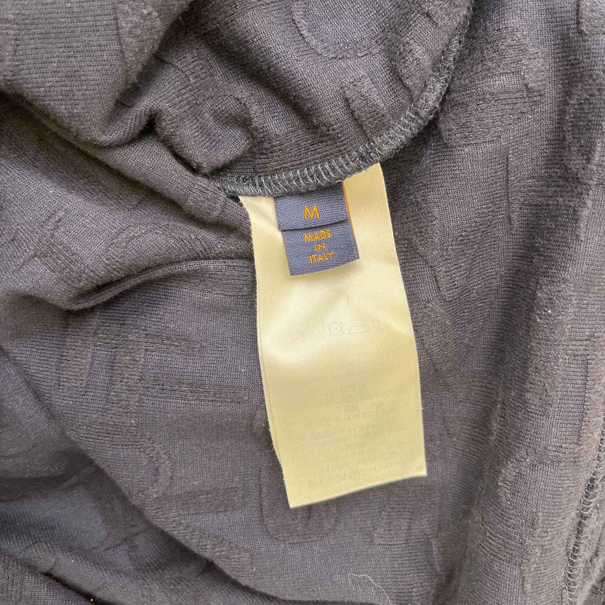 Men's Monogram Quarter Zip Polo Shirt Navy Size M