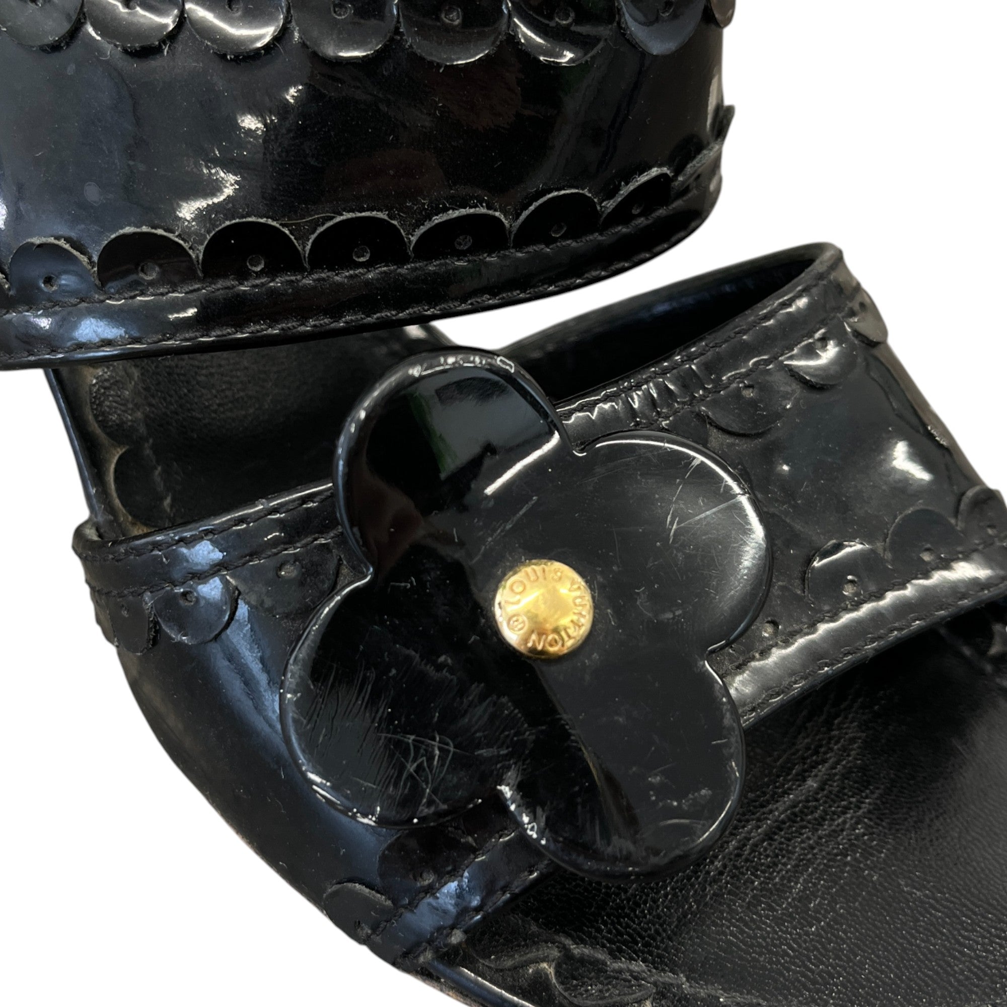 Women's Flower Logo Heels Black Size EU 38 / UK 5