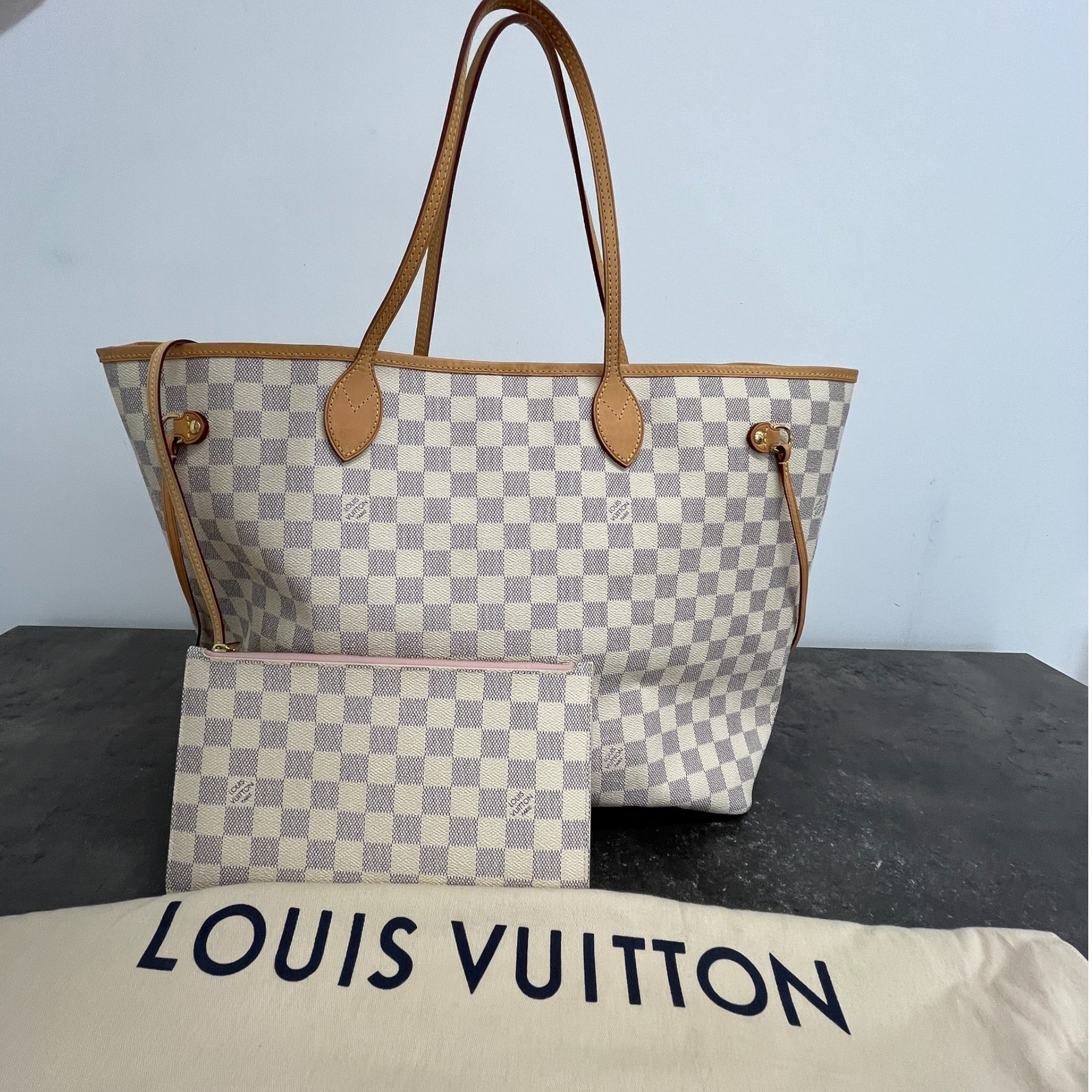 Women's Damier Azur Neverfull Gm Bag White