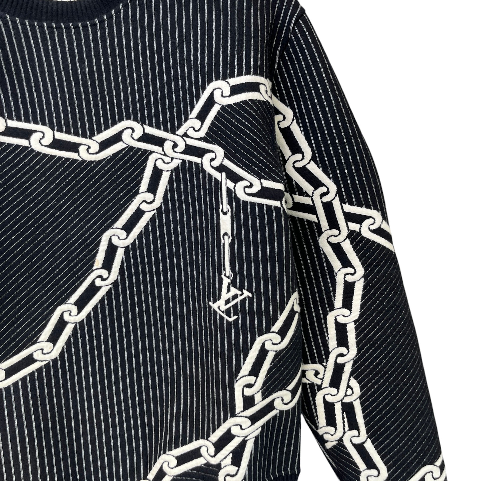 Men's Quilted 3D Effect Chain Sweatshirt Black Size M