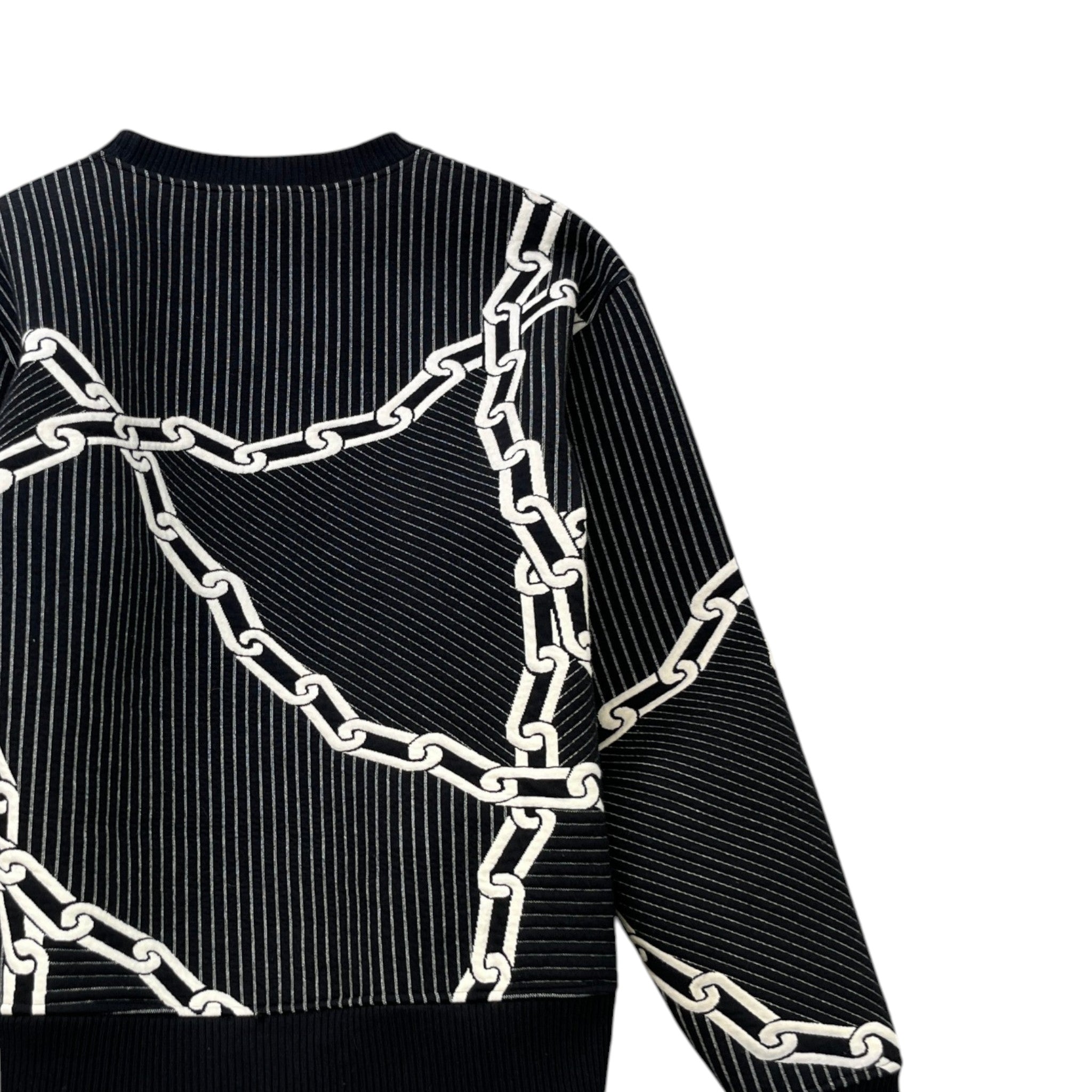 Men's Quilted 3D Effect Chain Sweatshirt Black Size M