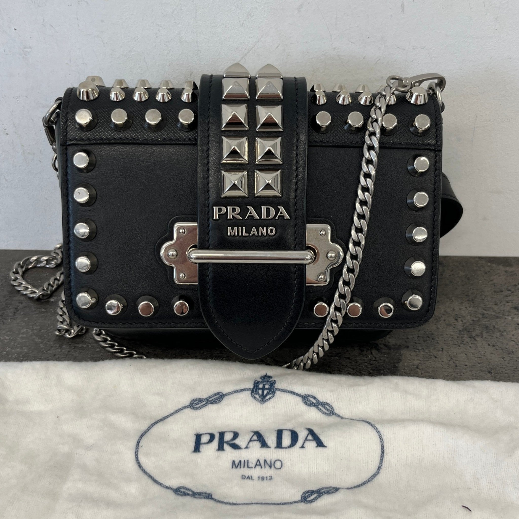 Women's Studded Cahier Crossbody Bag Black