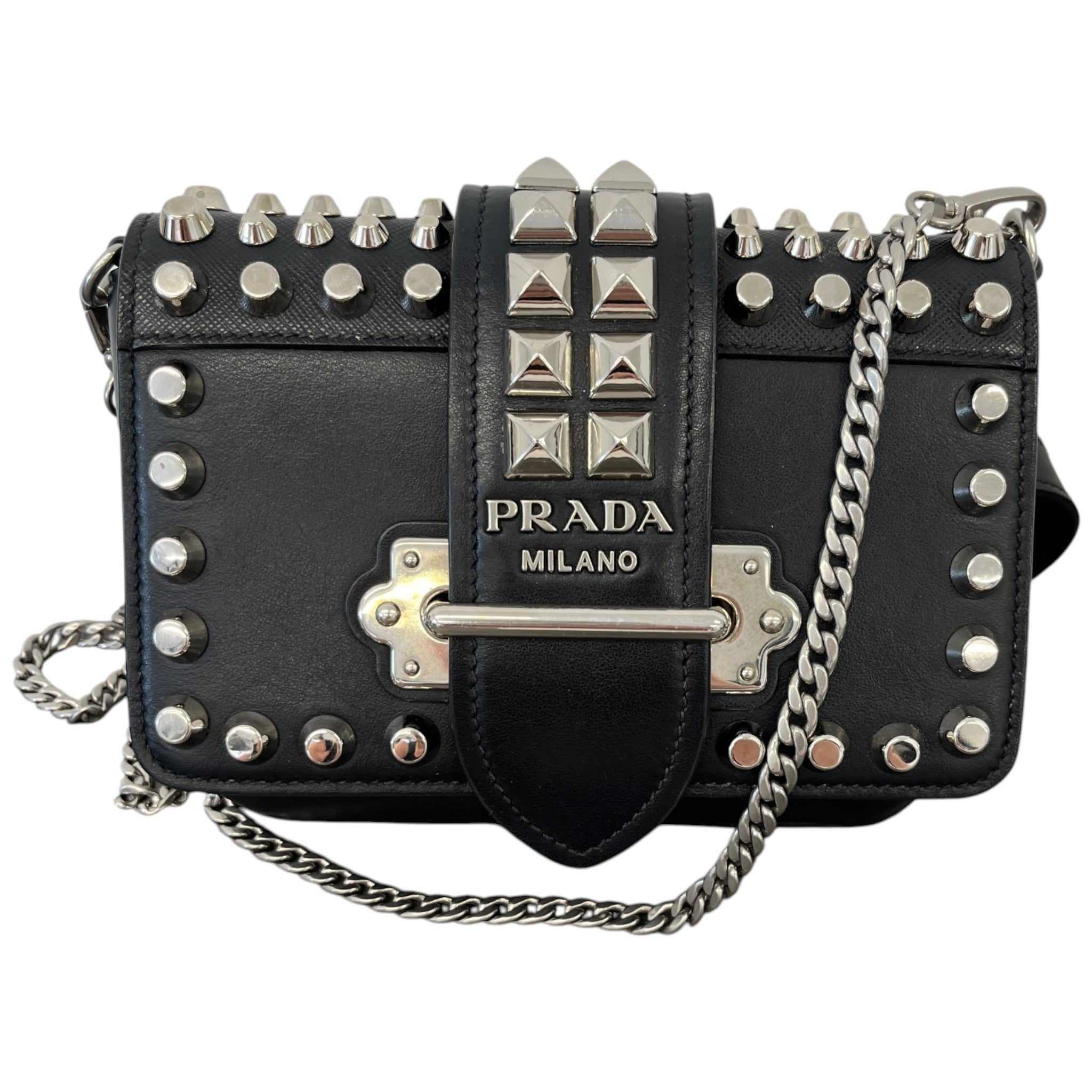 Women's Studded Cahier Crossbody Bag Black