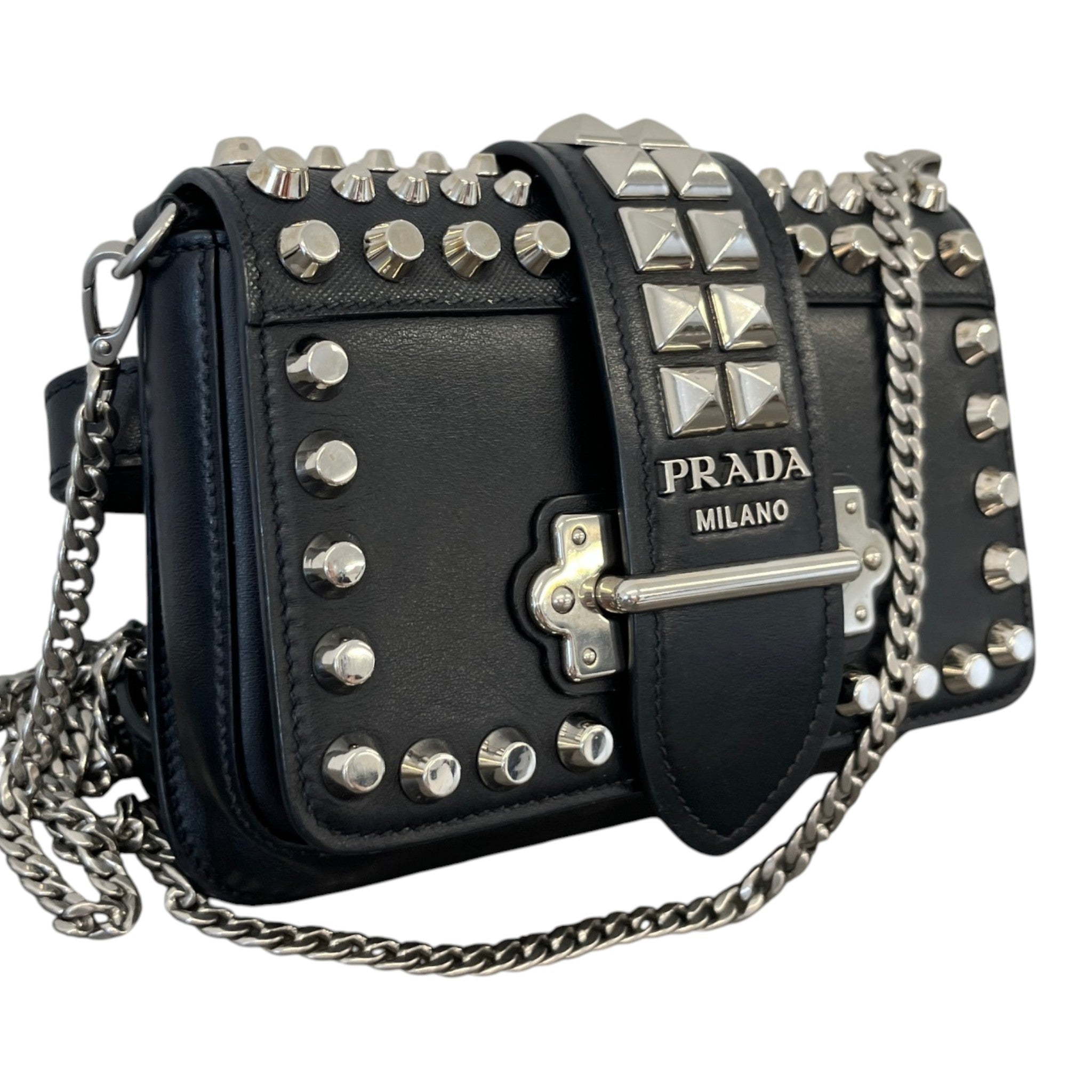 Women's Studded Cahier Crossbody Bag Black