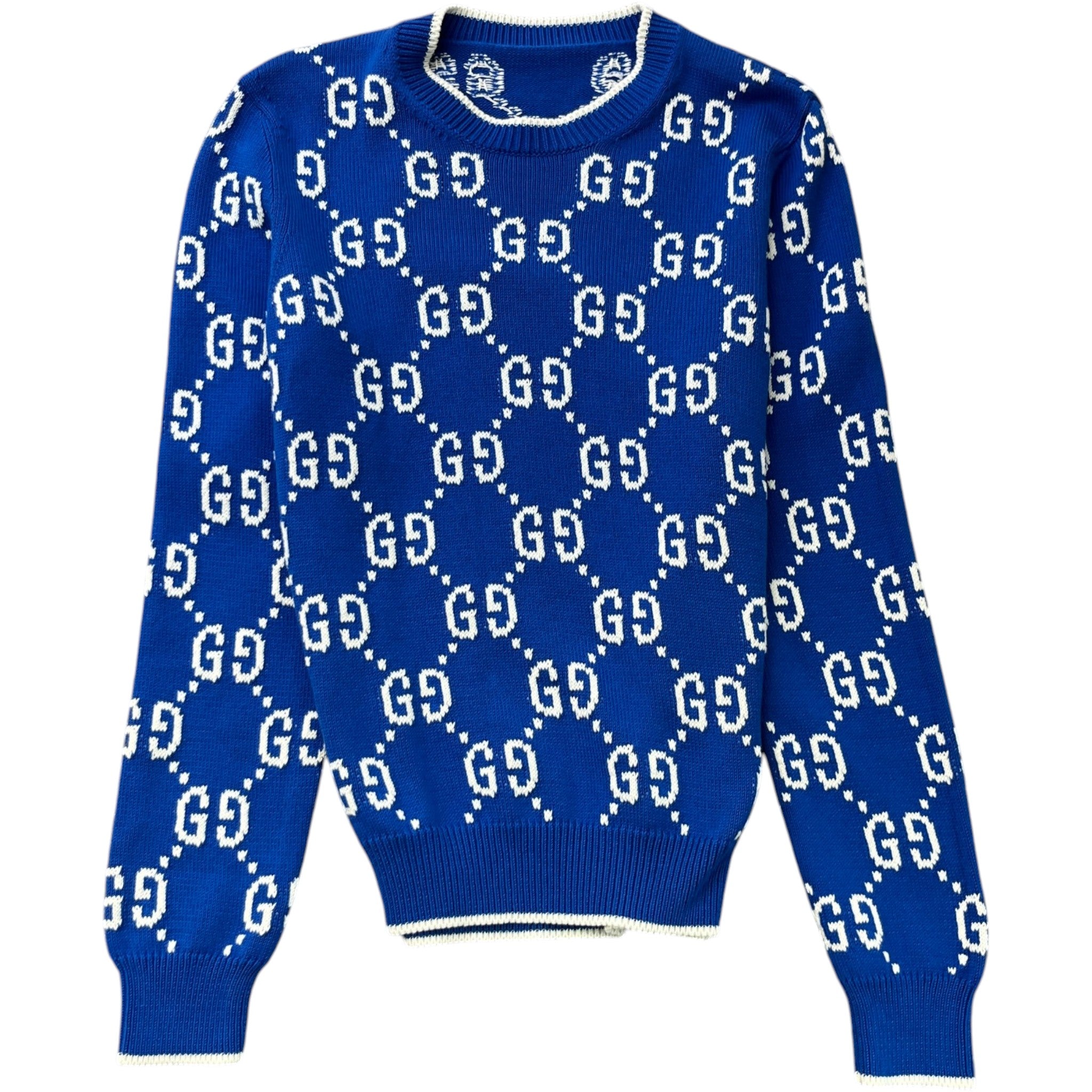 Men's Gg Supreme Knit Jumper Blue Size S