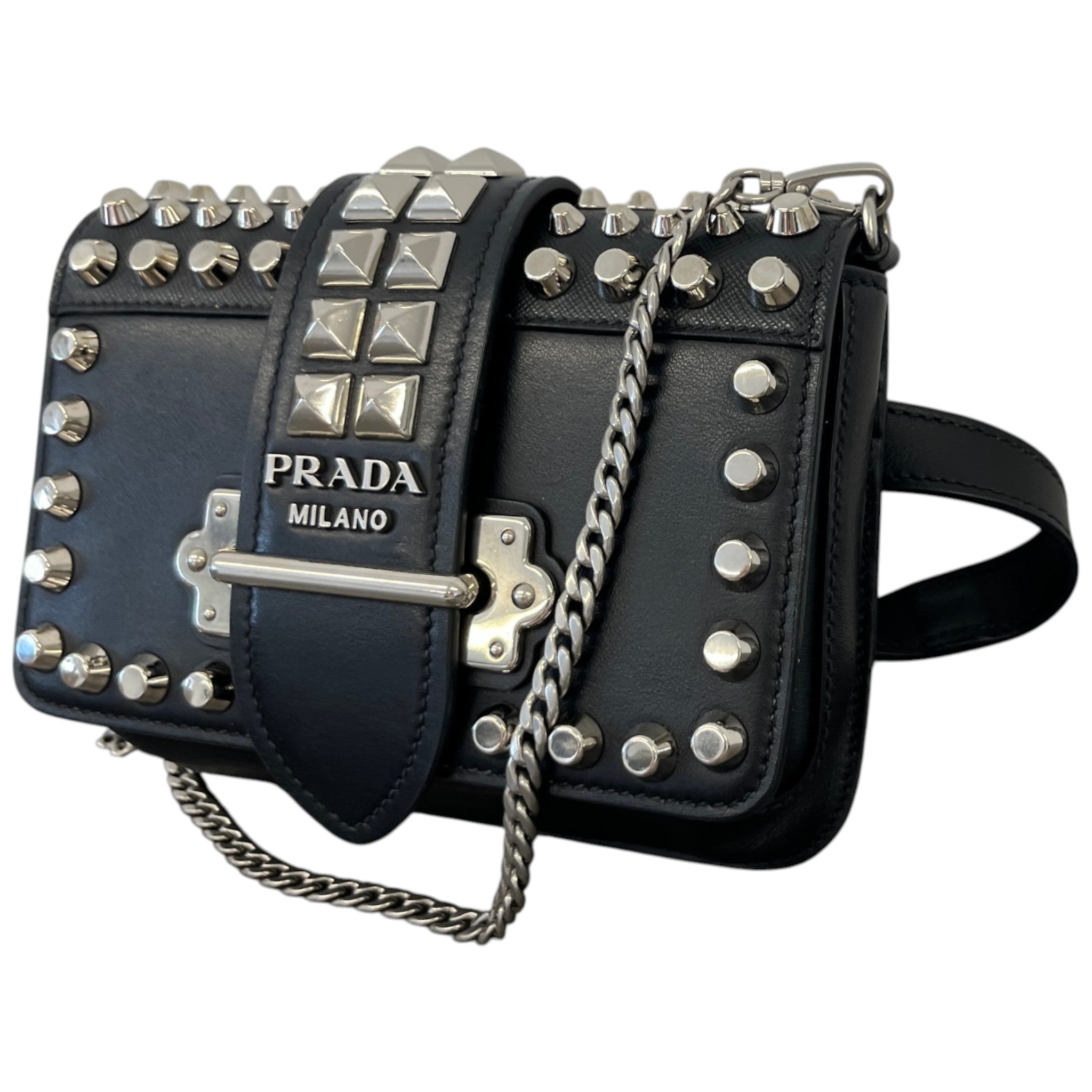 Women's Studded Cahier Crossbody Bag Black