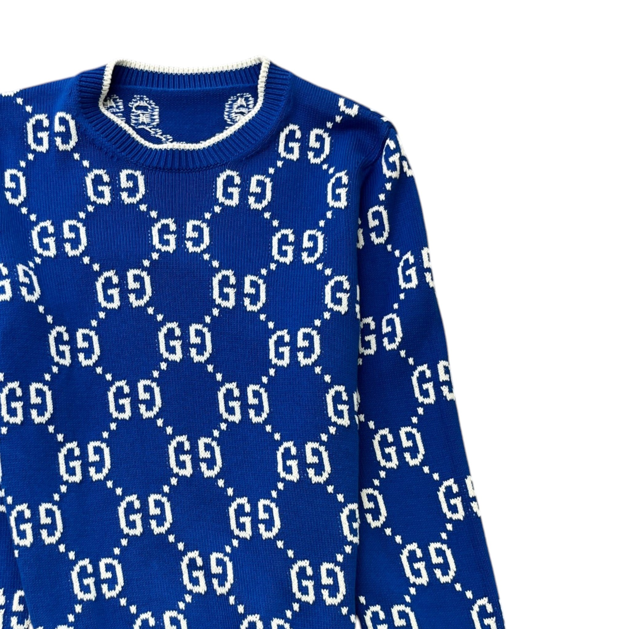 Men's Gg Supreme Knit Jumper Blue Size S