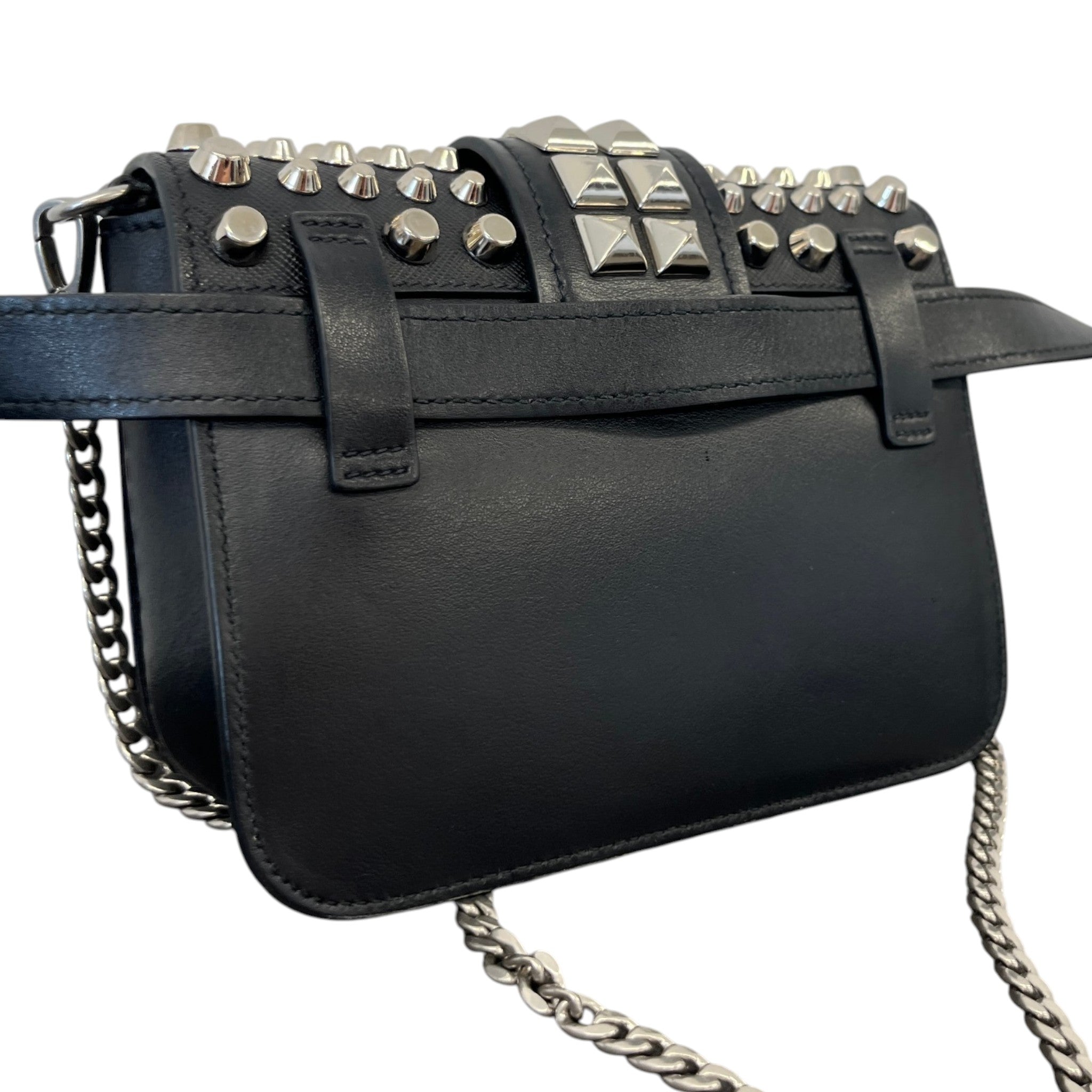 Women's Studded Cahier Crossbody Bag Black