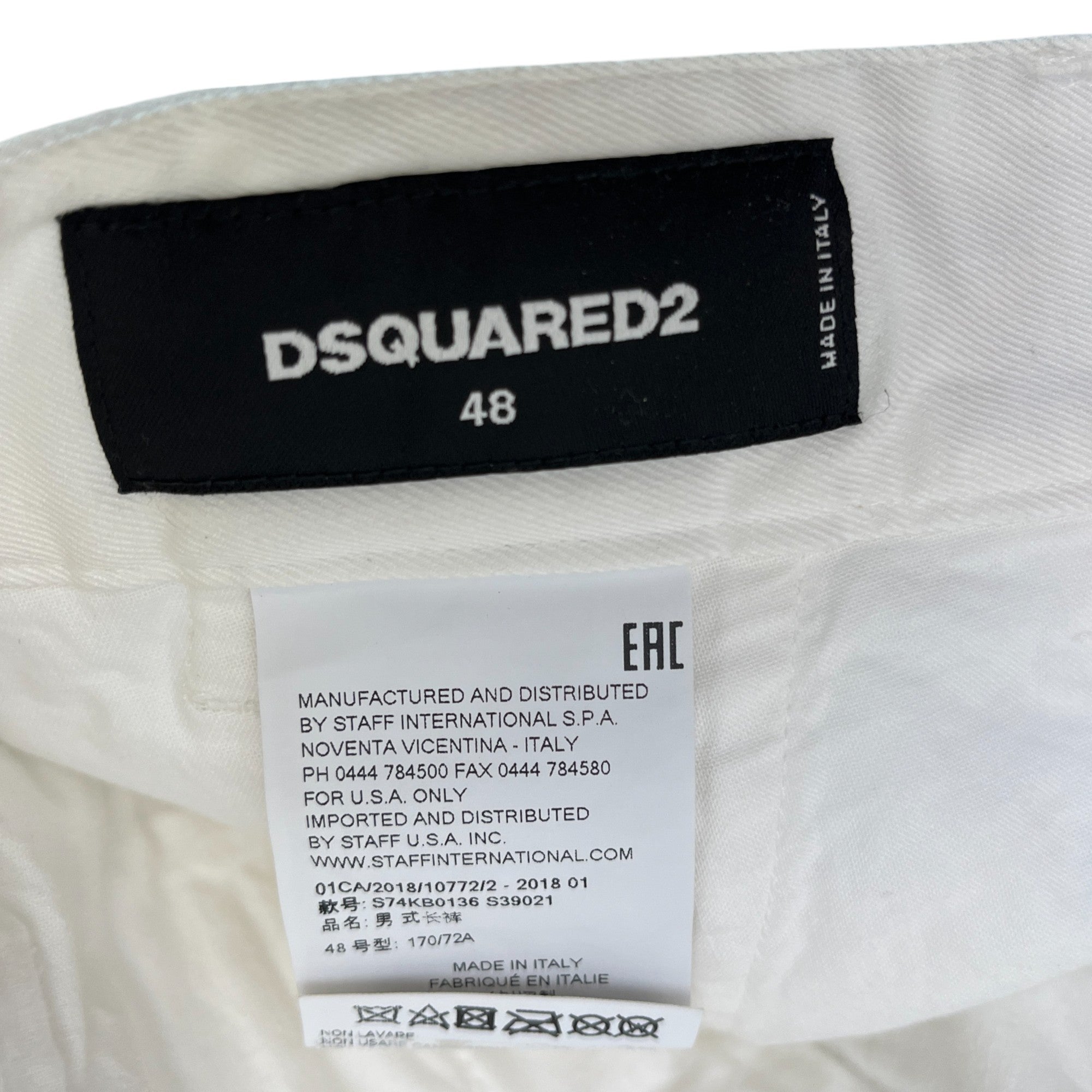 Men's Plaque Logo Trousers White Size IT 48 / UK 32