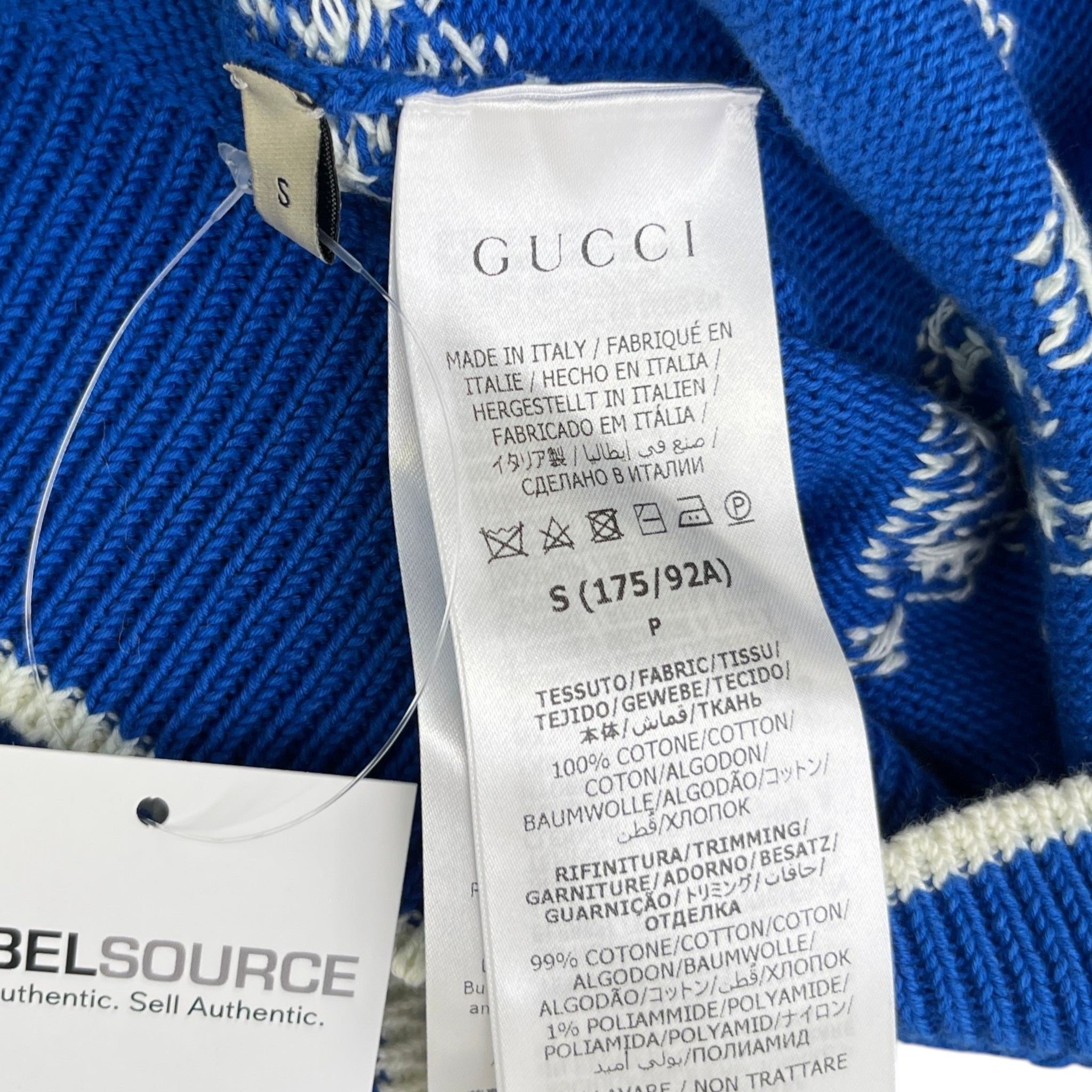 Men's Gg Supreme Knit Jumper Blue Size S