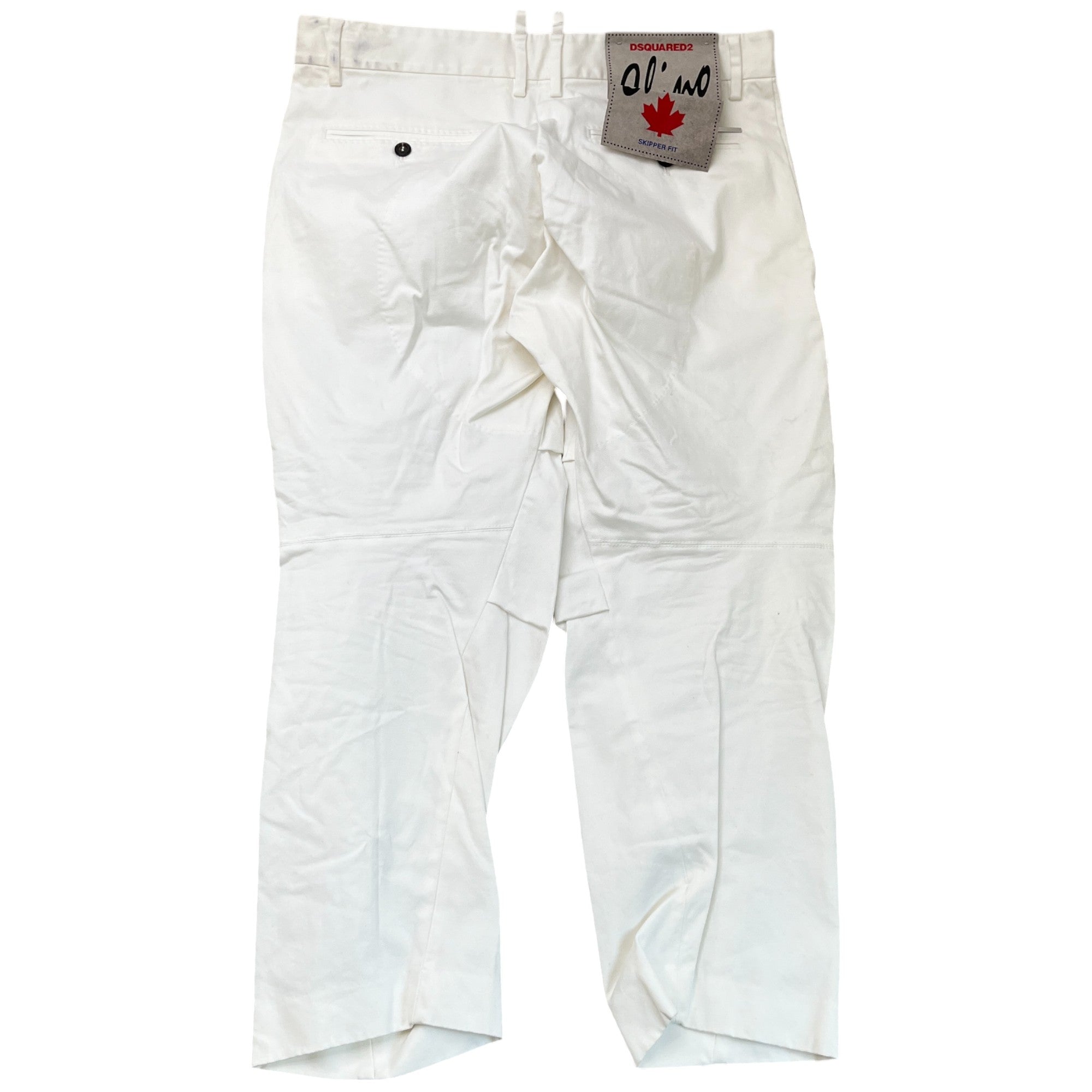 Men's Plaque Logo Trousers White Size IT 48 / UK 32