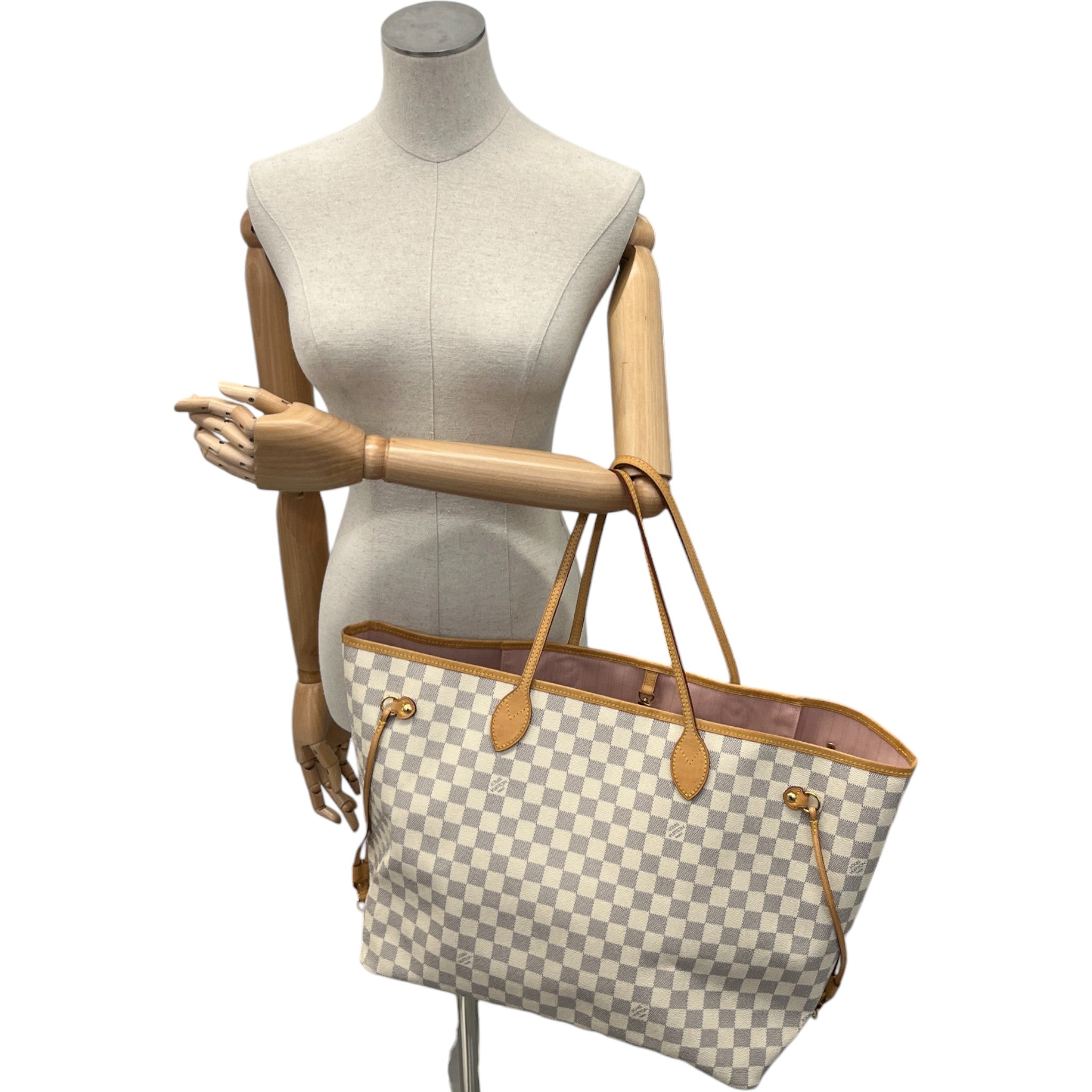 Women's Damier Azur Neverfull Gm Bag White