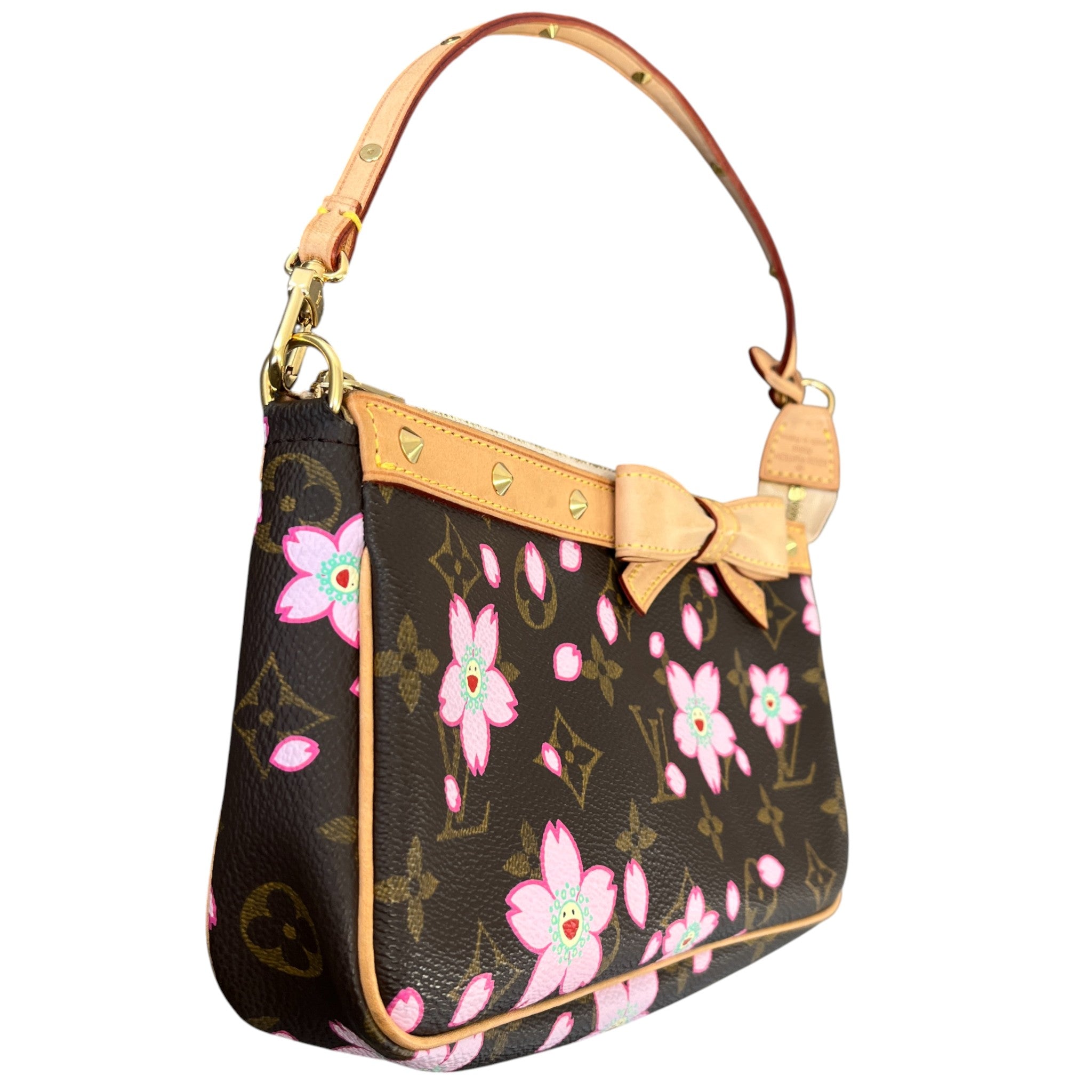 Women's X Takashi Murakami Monogram Cherry Blossom 2003 Pouchette Bag Brown