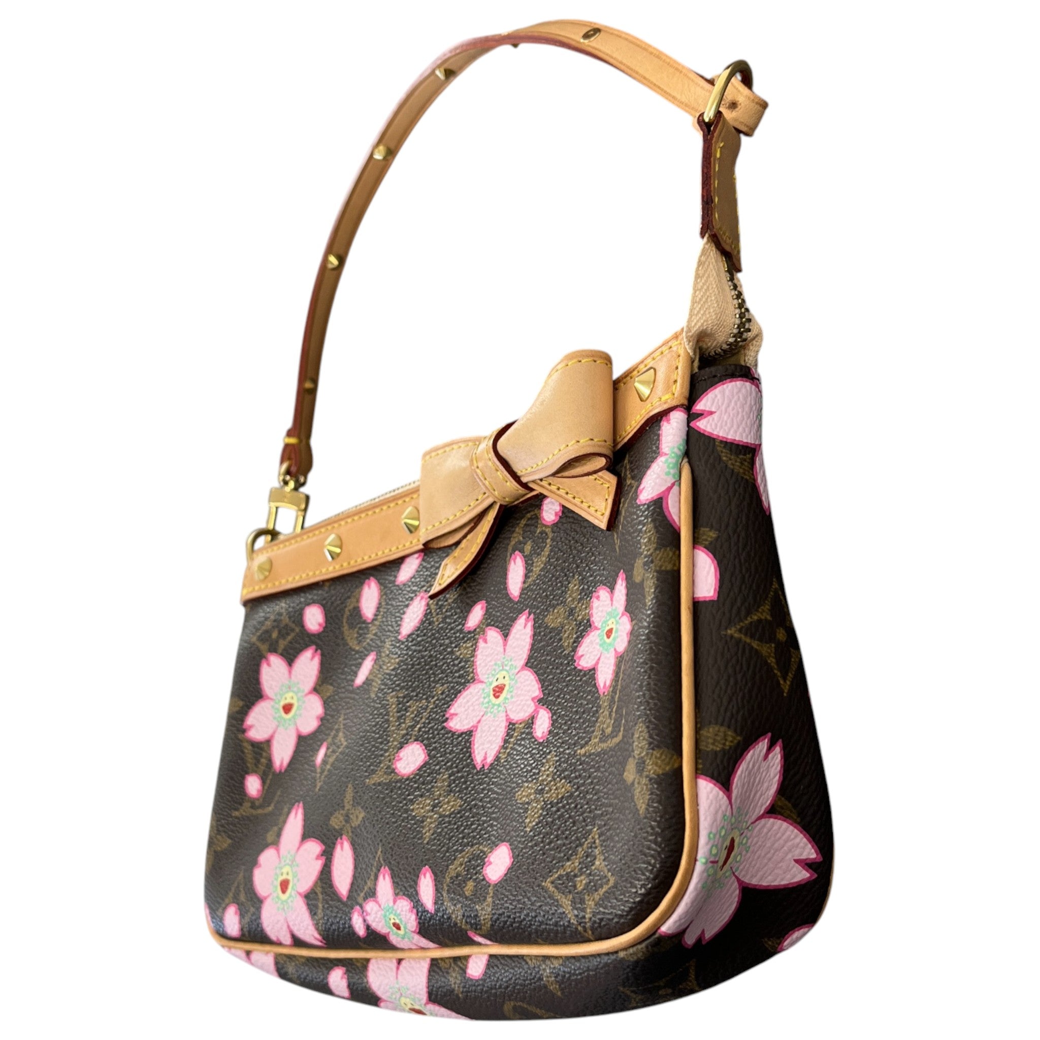 Women's X Takashi Murakami Monogram Cherry Blossom 2003 Pouchette Bag Brown
