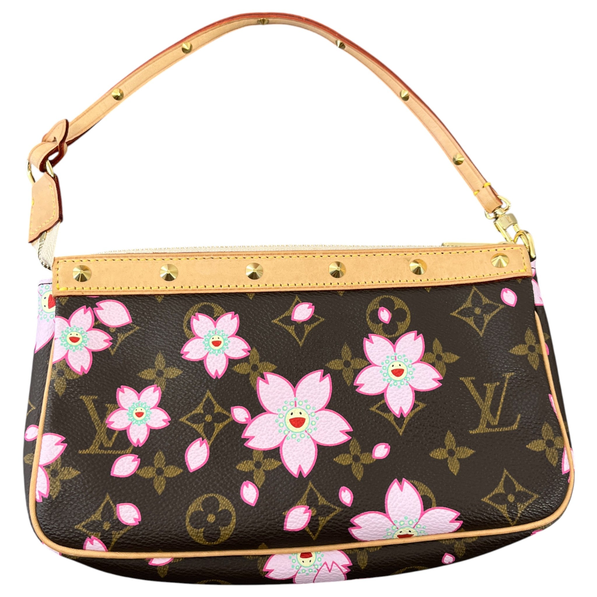 Women's X Takashi Murakami Monogram Cherry Blossom 2003 Pouchette Bag Brown