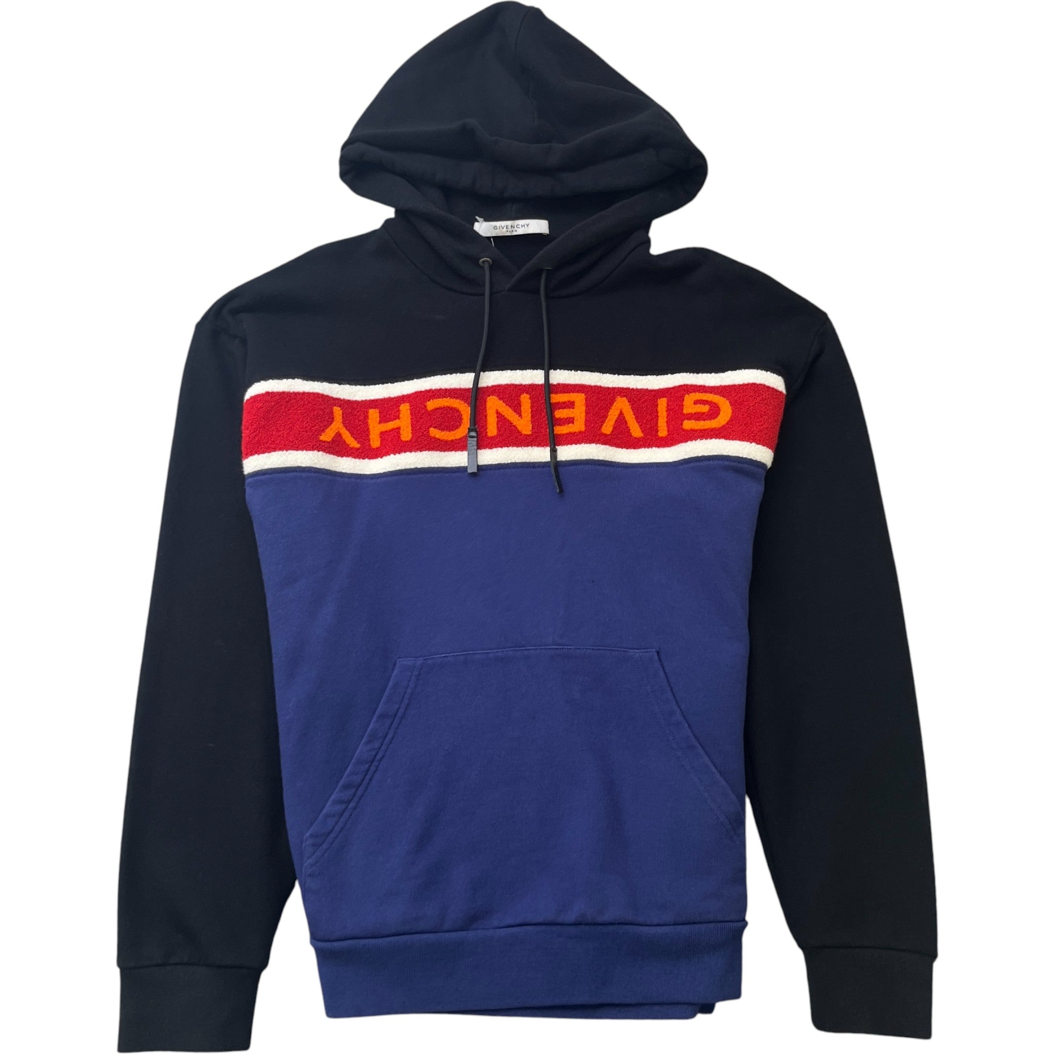 Men's Logo Stripe Hoodie Black Size L