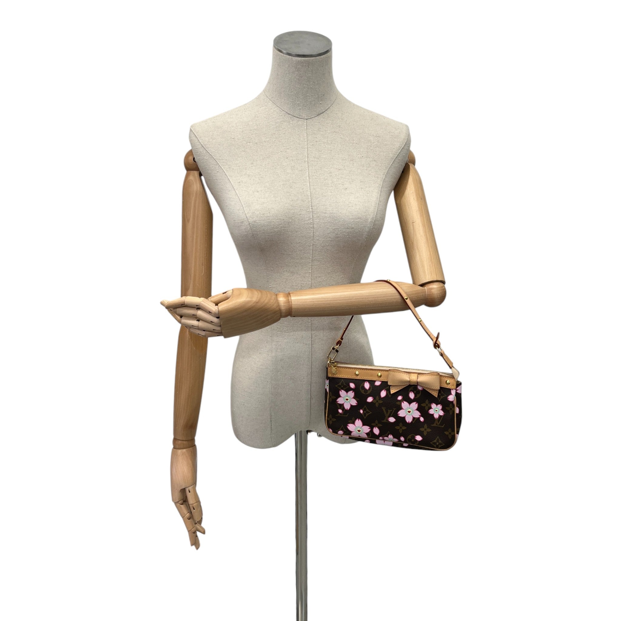 Women's X Takashi Murakami Monogram Cherry Blossom 2003 Pouchette Bag Brown