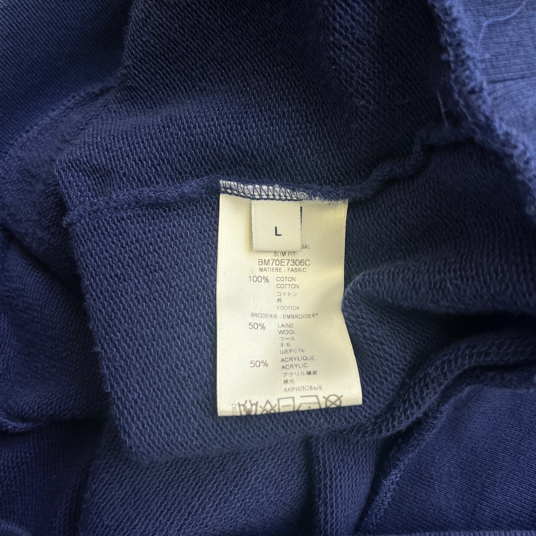 Men's Logo Stripe Hoodie Black Size L