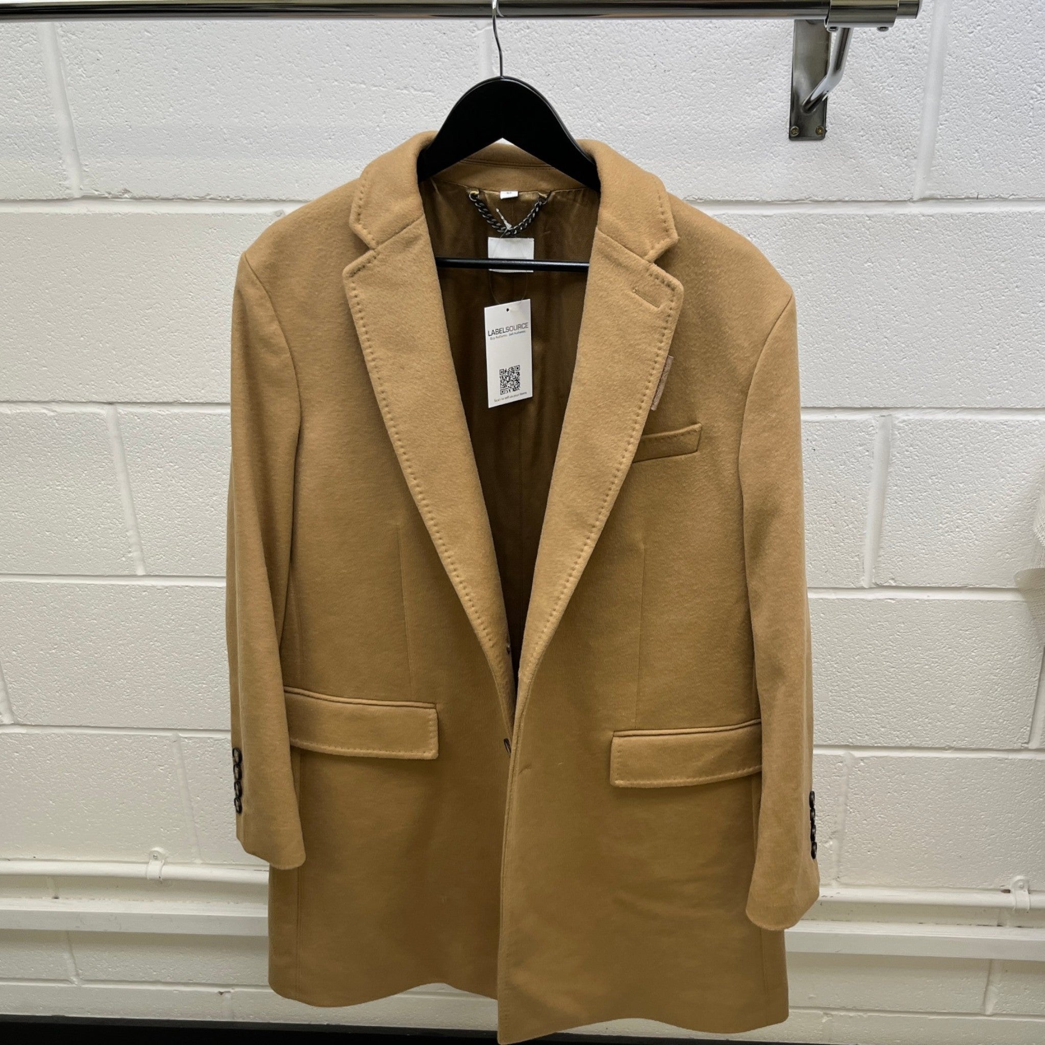 Men's Classic Check Collar Trench Jacket Beige Size IT 50 / L