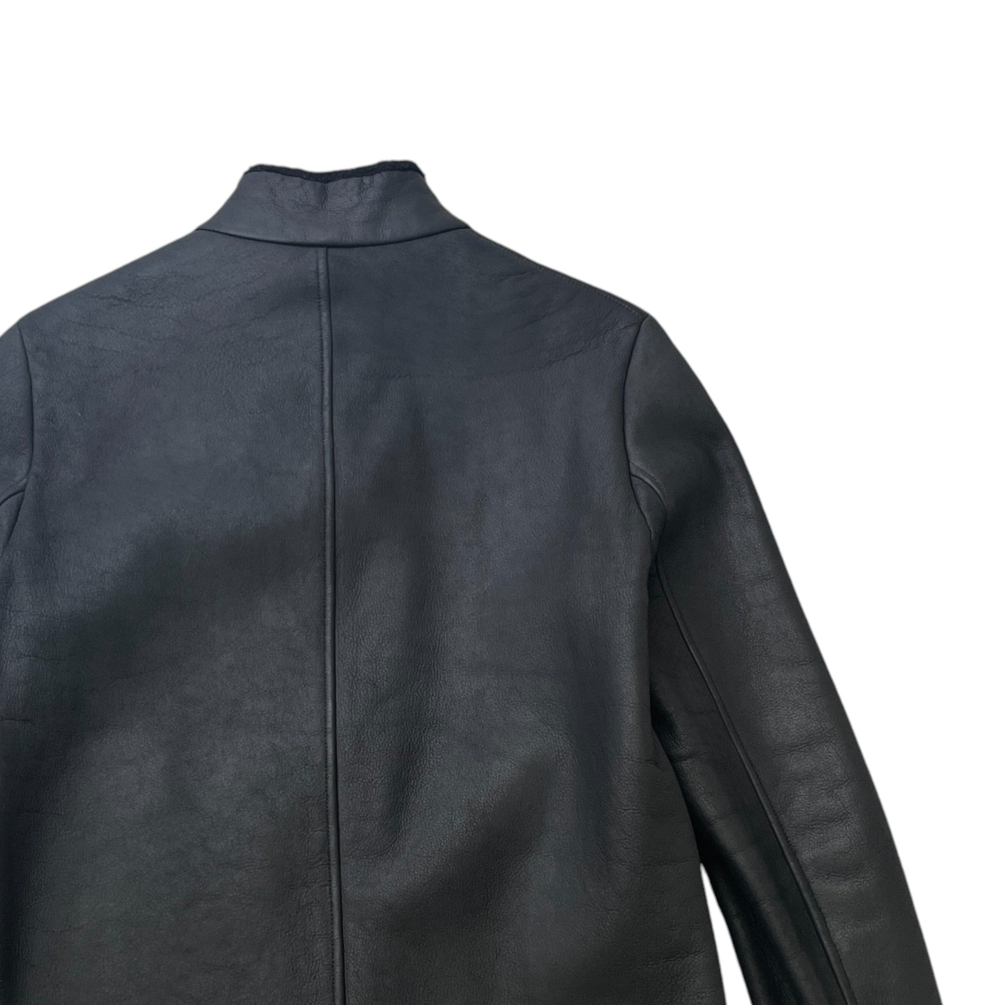 Men's Leather Shearling Jacket Black Size IT 48 / M