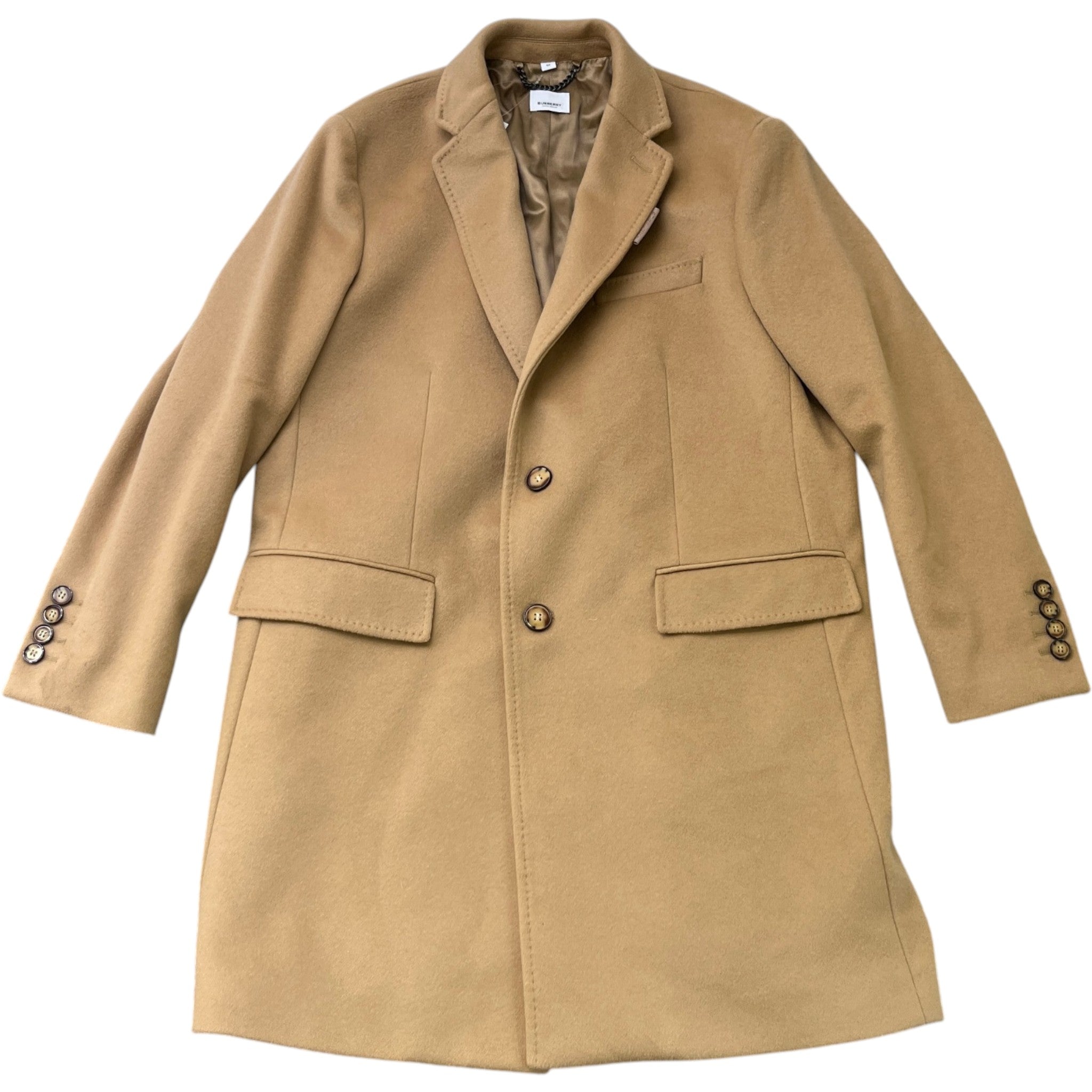 Men's Classic Check Collar Trench Jacket Beige Size IT 50 / L