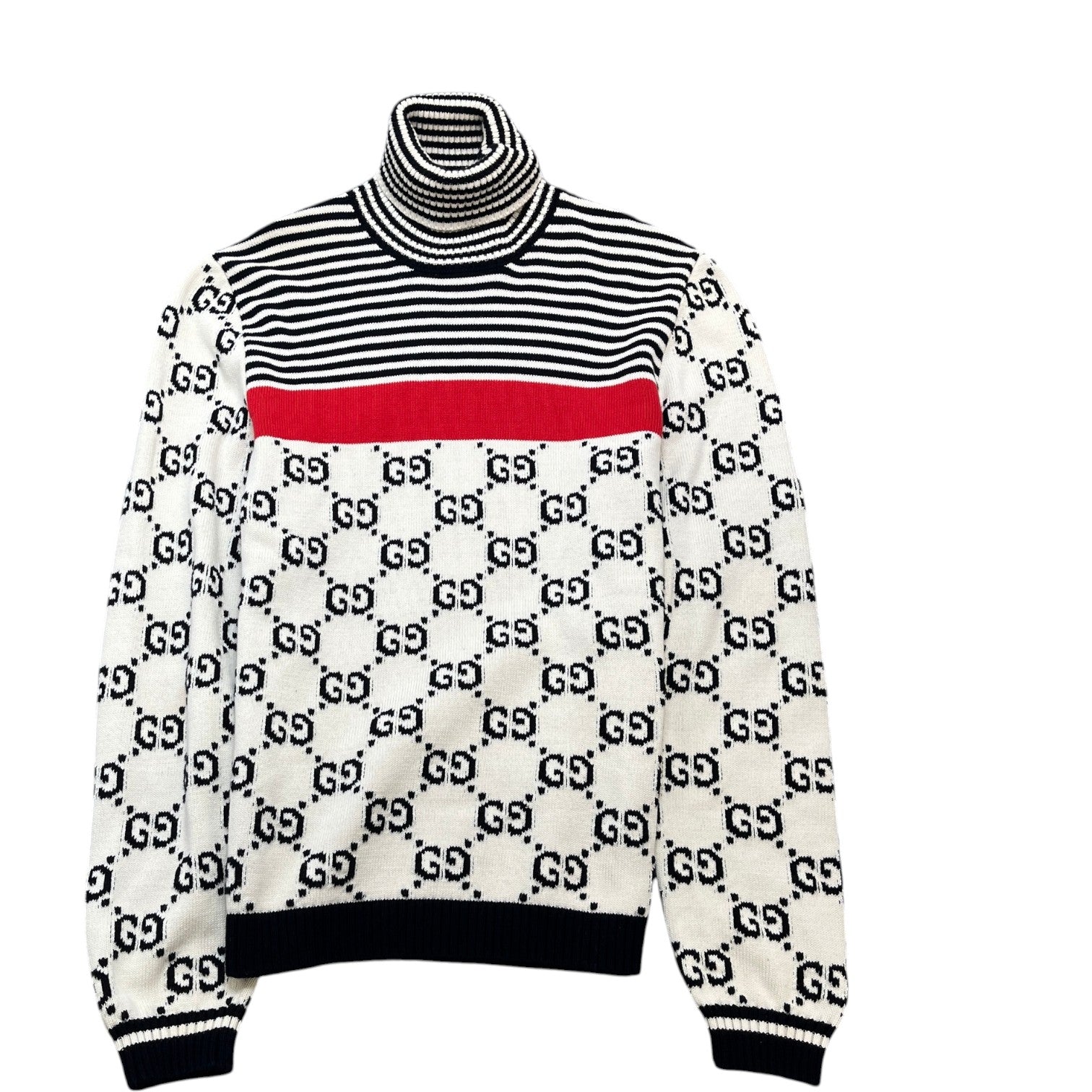 Men's Gg Supreme Turtleneck Jumper Cream Size L