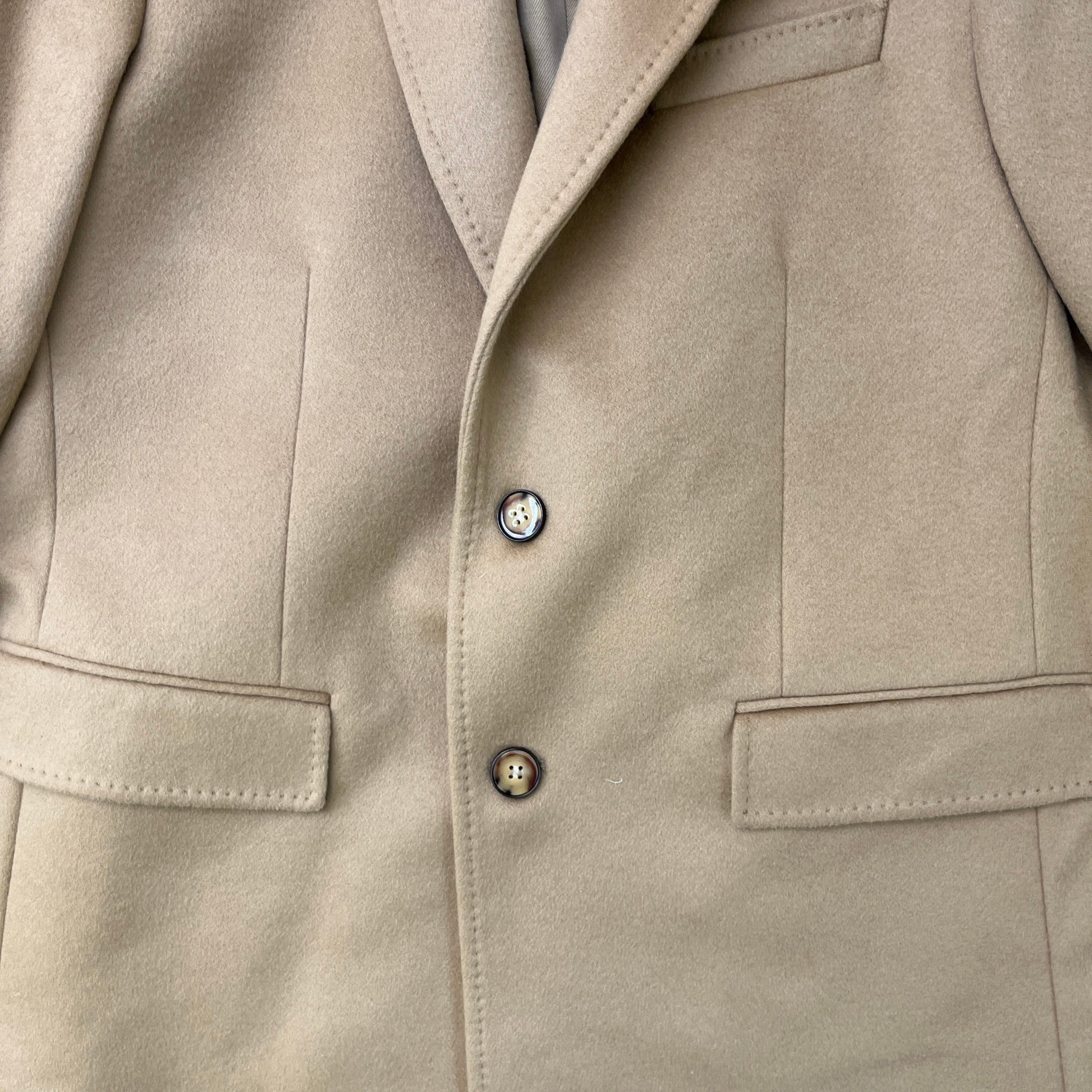 Men's Classic Check Collar Trench Jacket Beige Size IT 50 / L