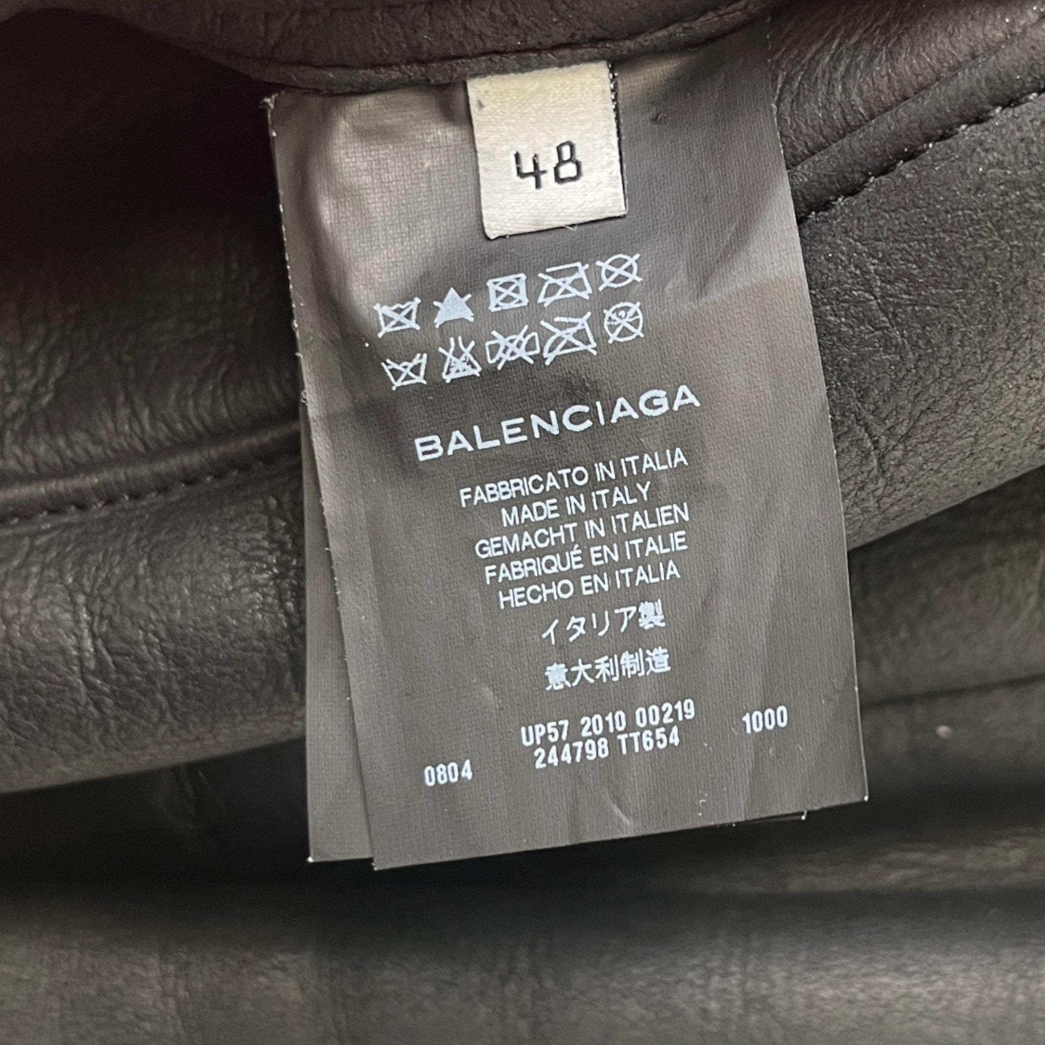 Men's Leather Shearling Jacket Black Size IT 48 / M