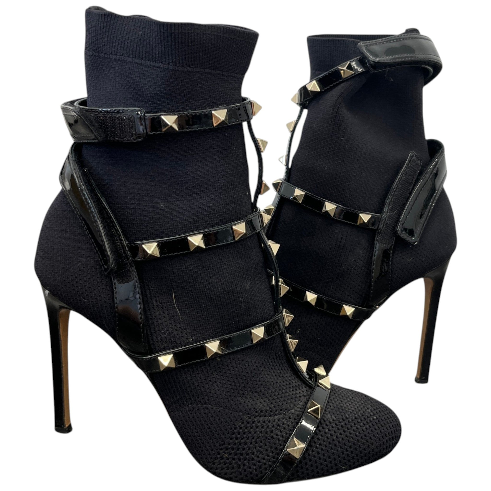 Women's Rockstud Ankle Boot Heels Black Size EU 37 / UK 4