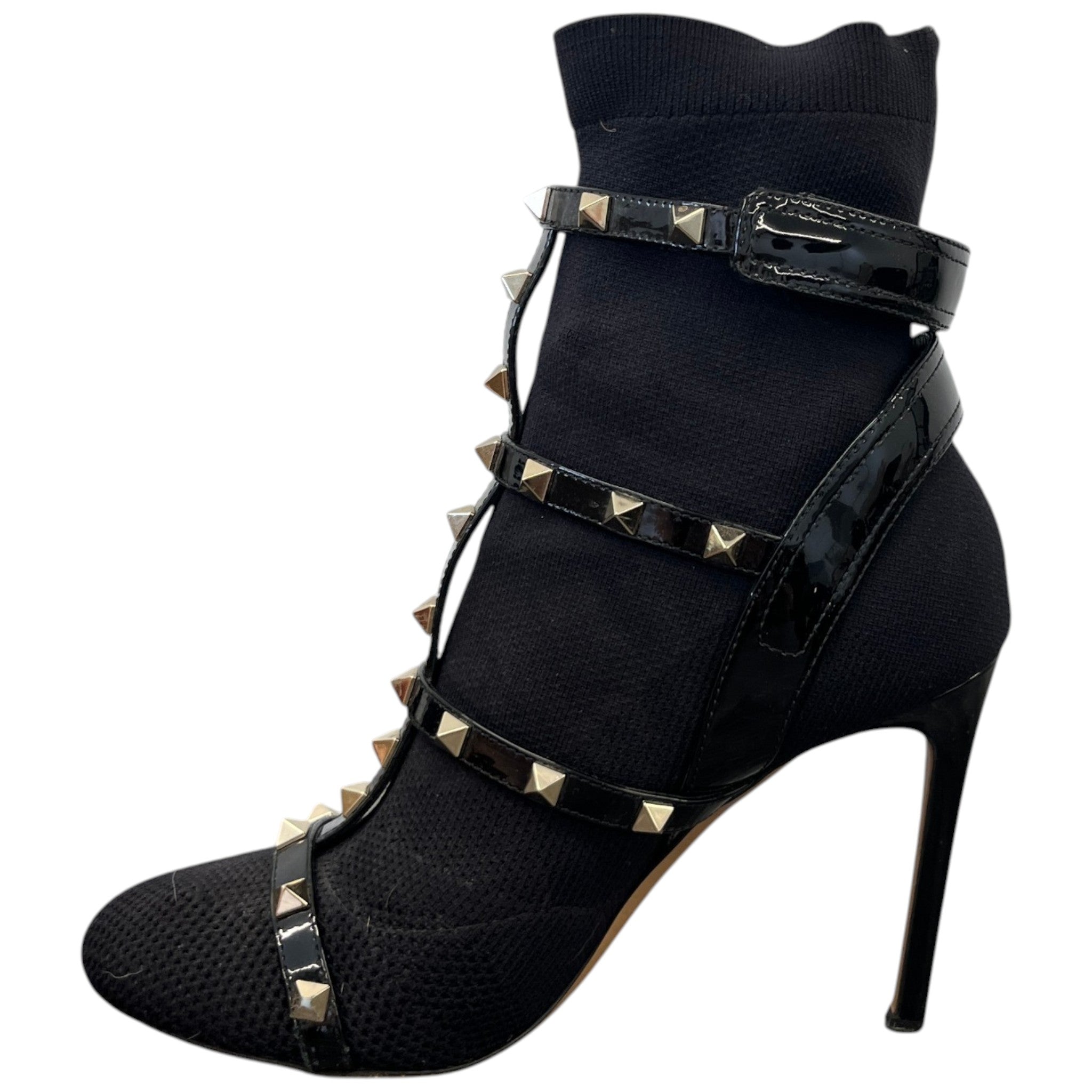 Women's Rockstud Ankle Boot Heels Black Size EU 37 / UK 4
