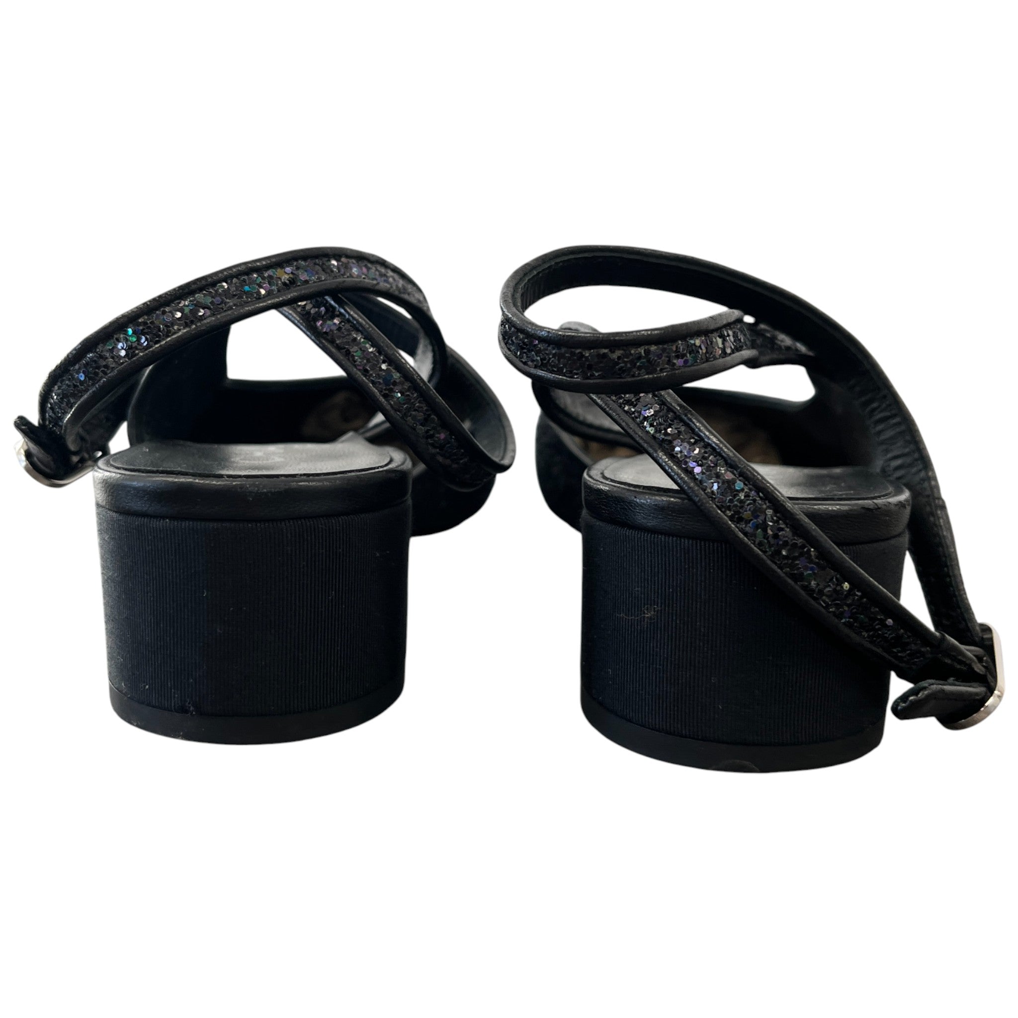 Women's Slingback Glitter Mules Black Size EU 40 / UK 7