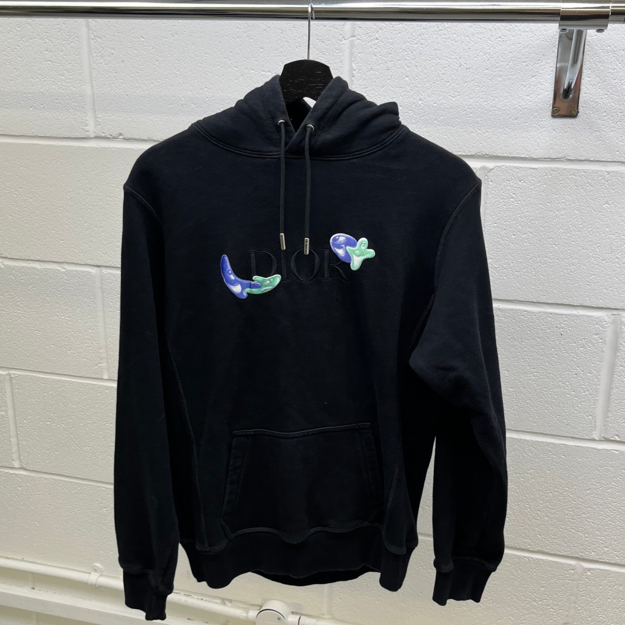 Men's X Kenny Scharf Embroidered Logo Hoodie Black Size XXS