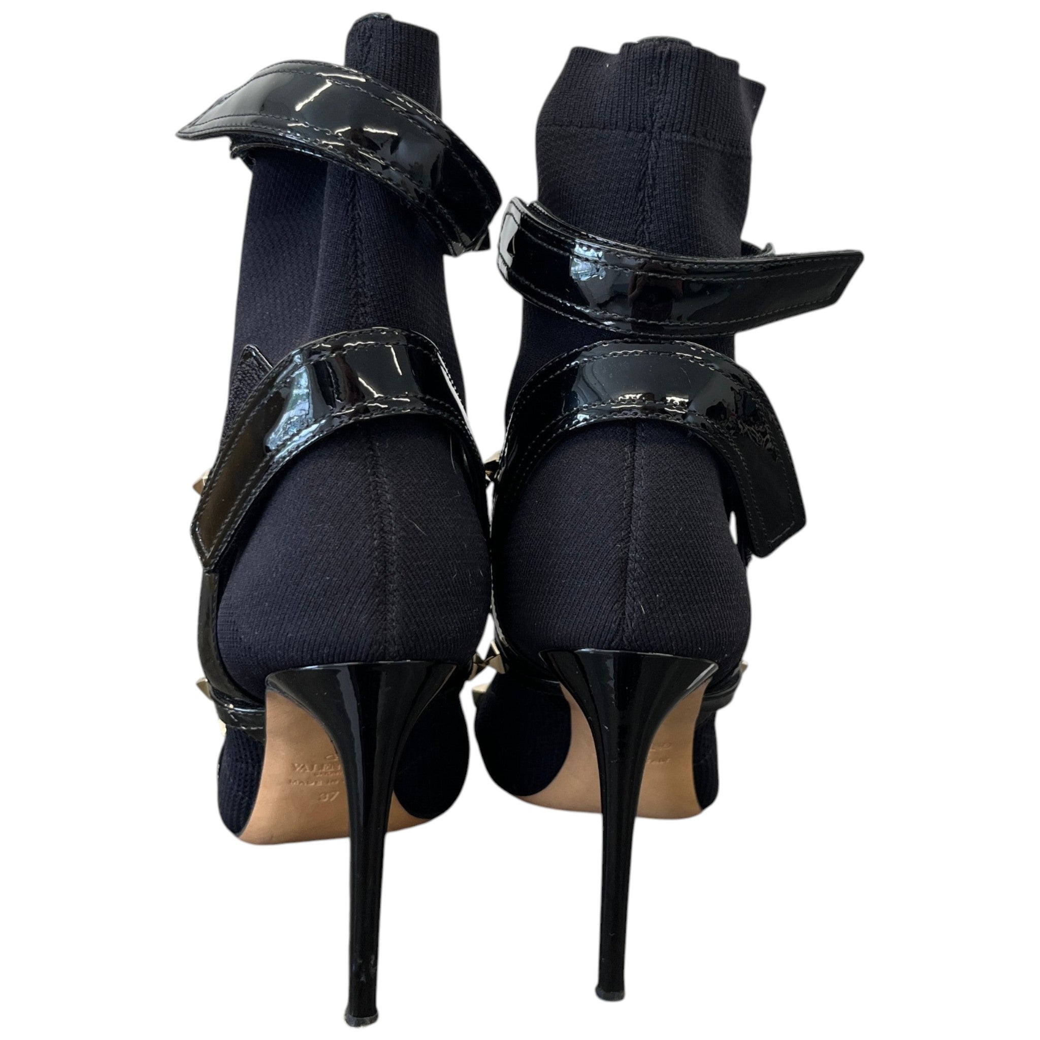 Women's Rockstud Ankle Boot Heels Black Size EU 37 / UK 4