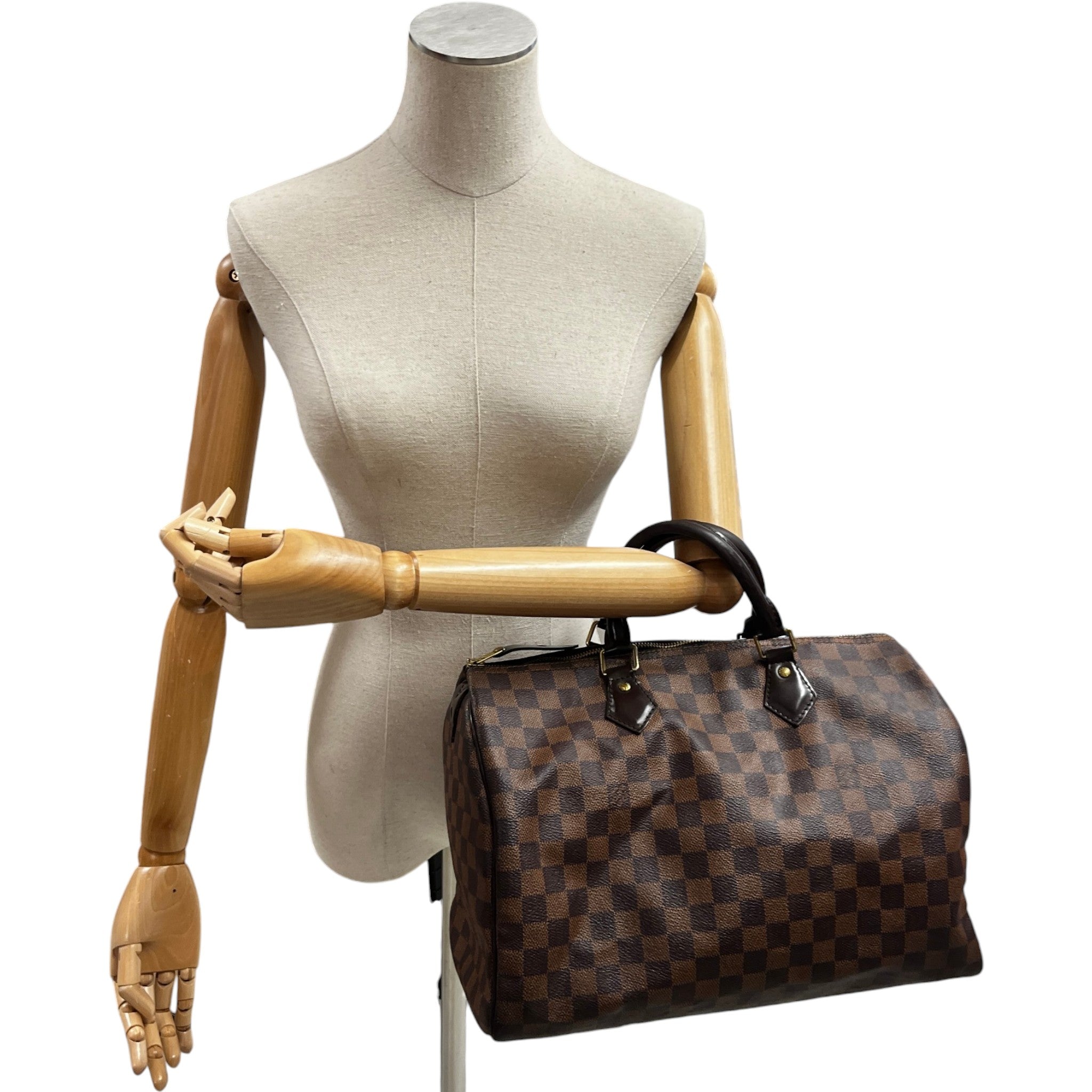 Women's Damier Ebene Speedy 35 Handbag Brown