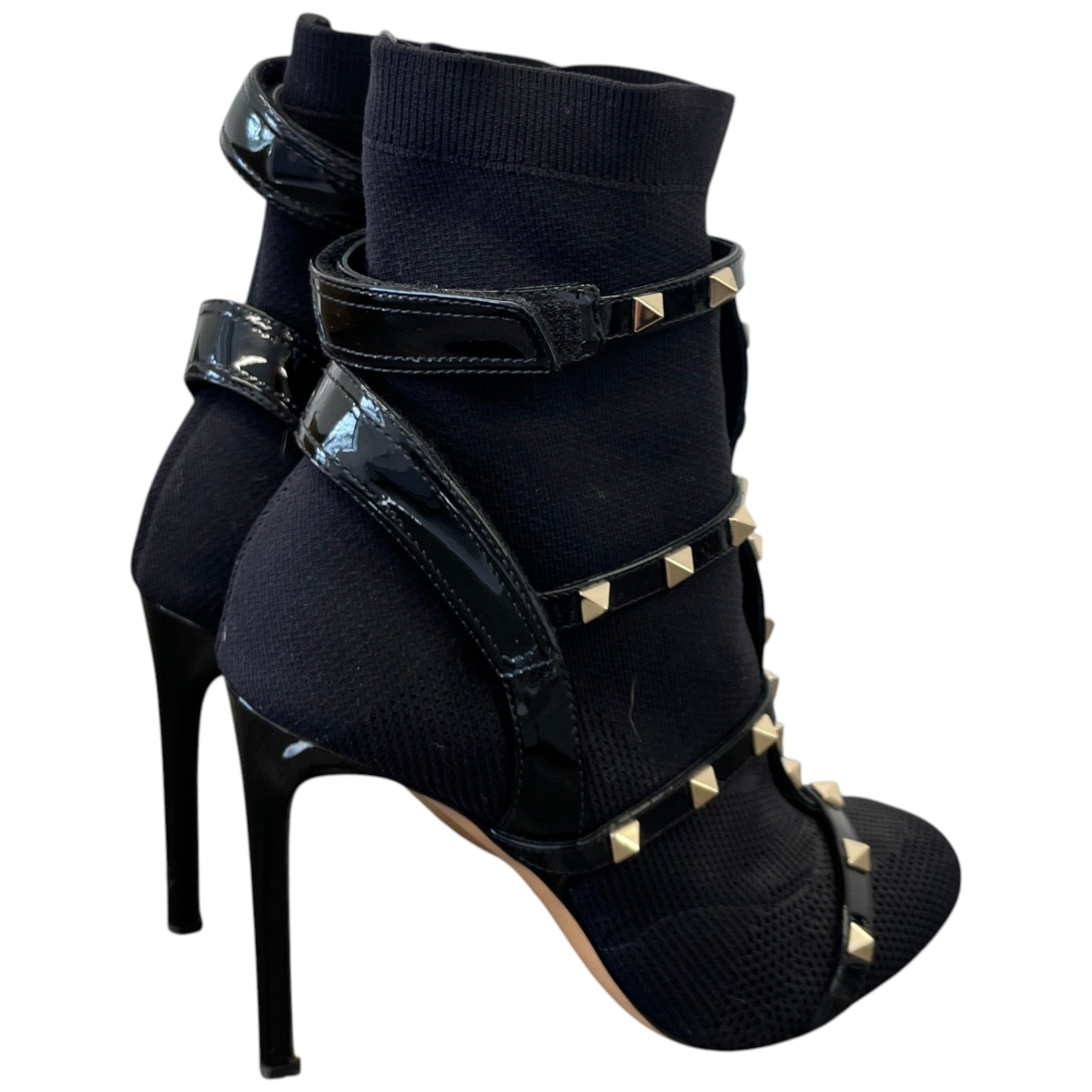 Women's Rockstud Ankle Boot Heels Black Size EU 37 / UK 4