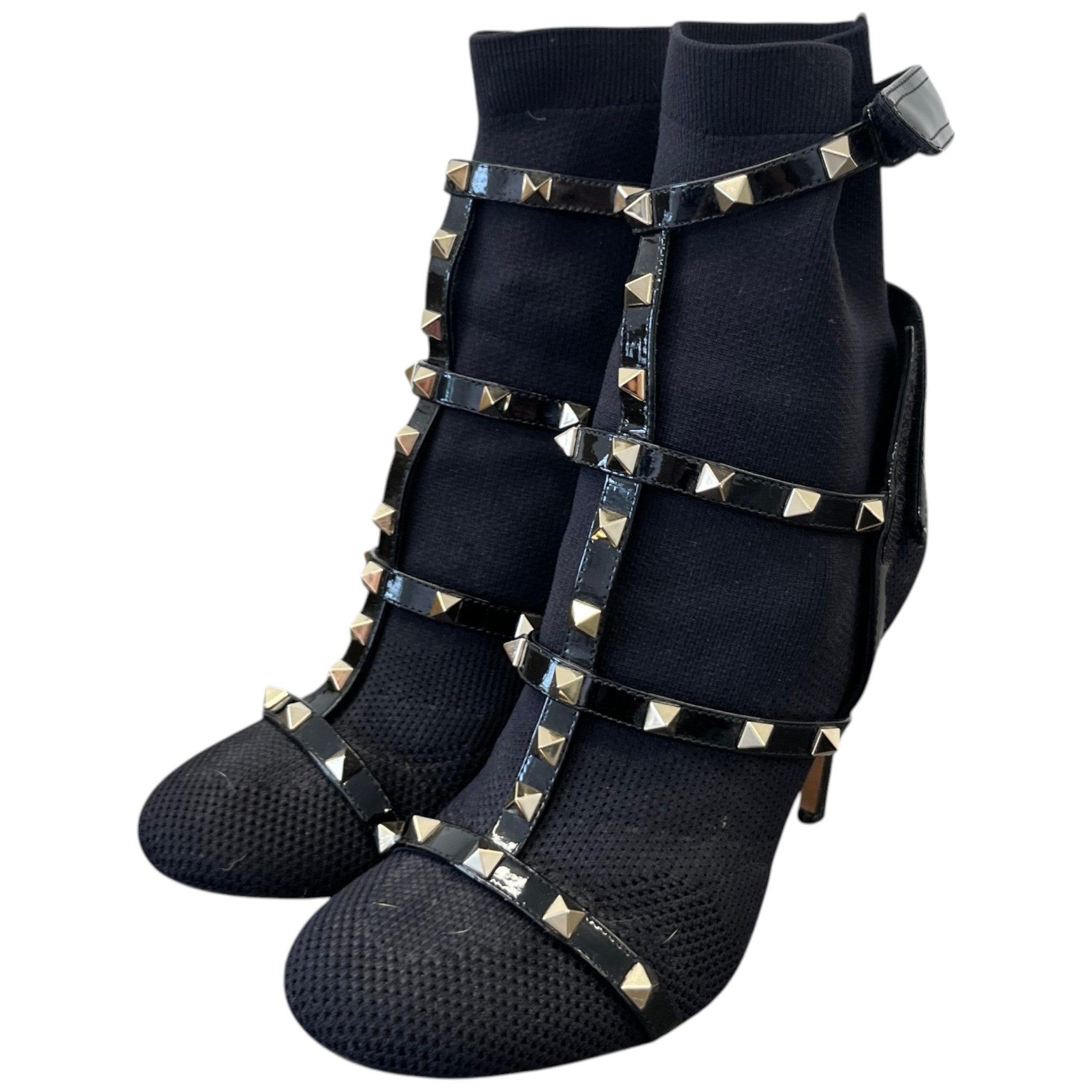 Women's Rockstud Ankle Boot Heels Black Size EU 37 / UK 4