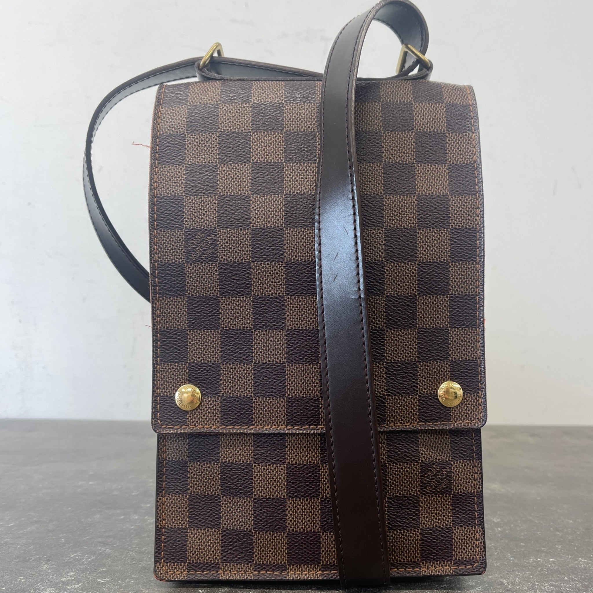 Men's Damier Ebene Portobello Messenger Bag Brown