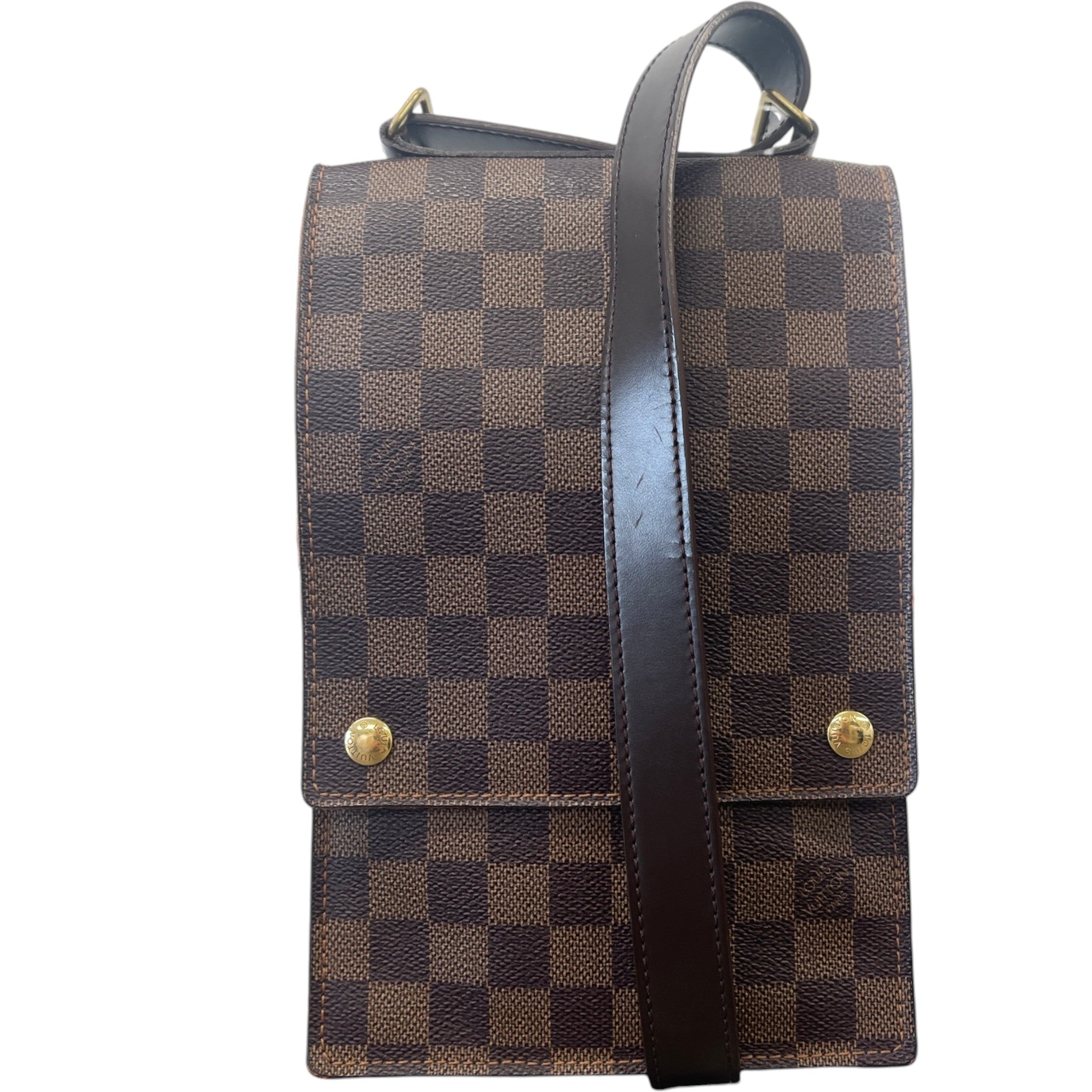 Men's Damier Ebene Portobello Messenger Bag Brown