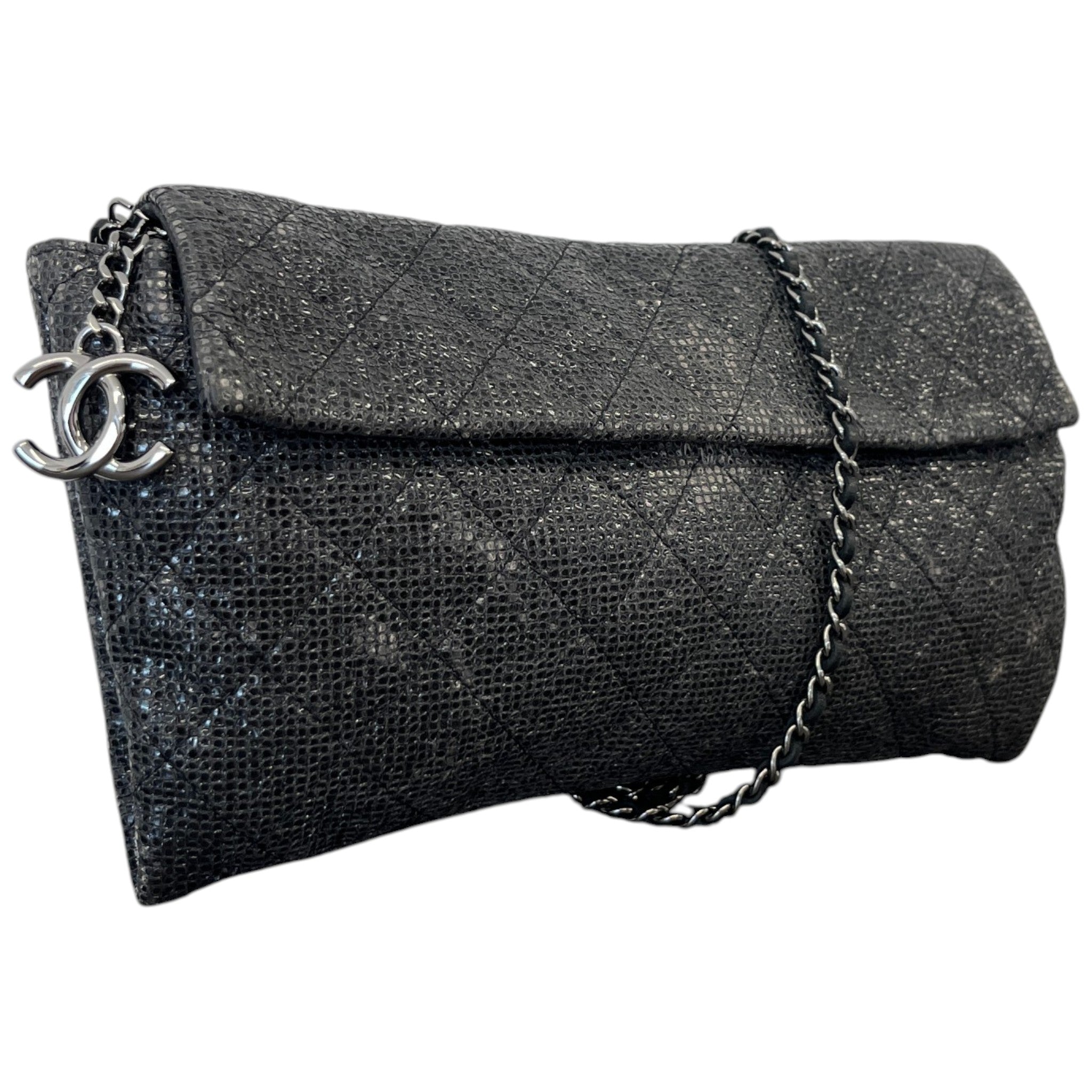 Women's Limited Edition Iridescent Wallet On Chain Bag Black
